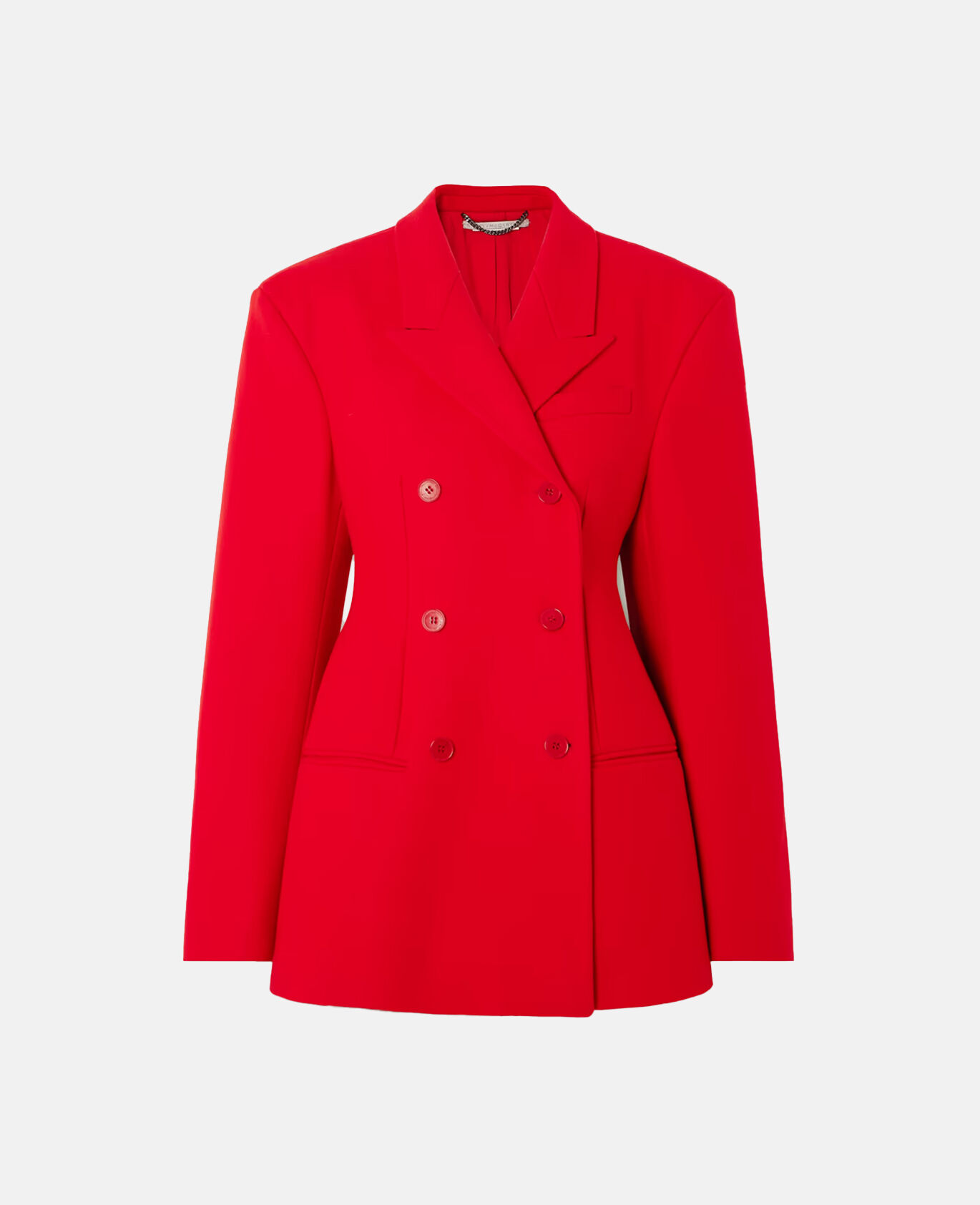 Women Lipstick Red Moulded Waist Double-Breasted Blazer | Stella