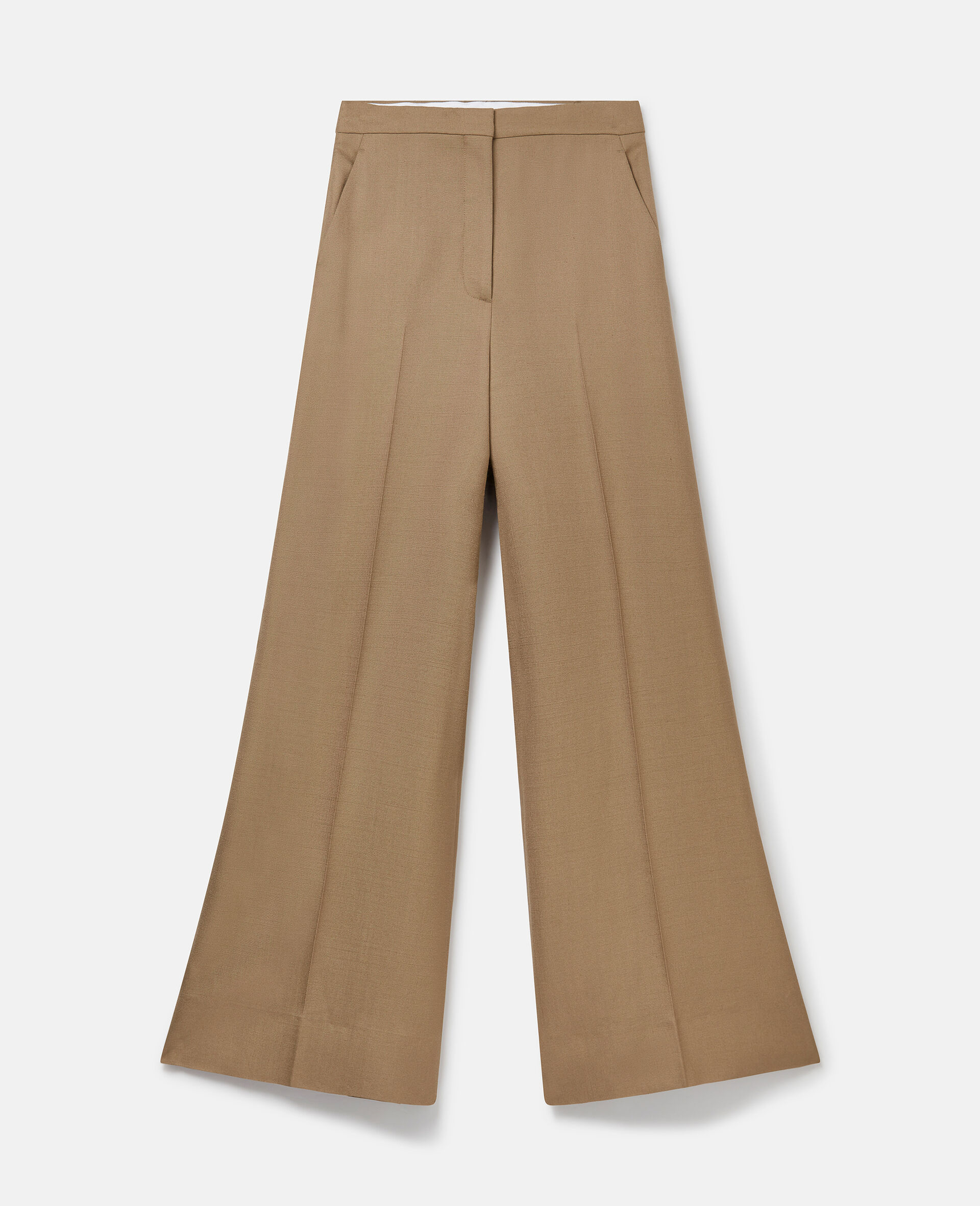 Pantalon large à taille haute-Marron-large image number 0