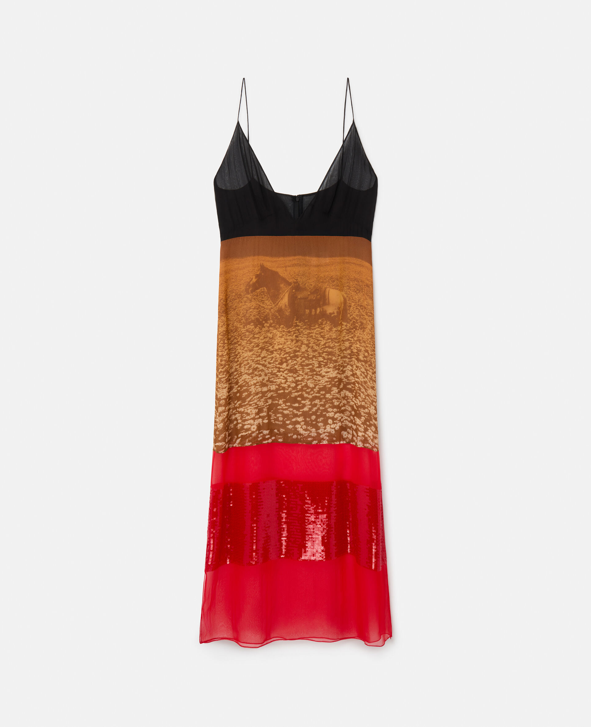 Lucky Spot in Daisy Field Silk Slip Dress-Multicolour-large image number 0