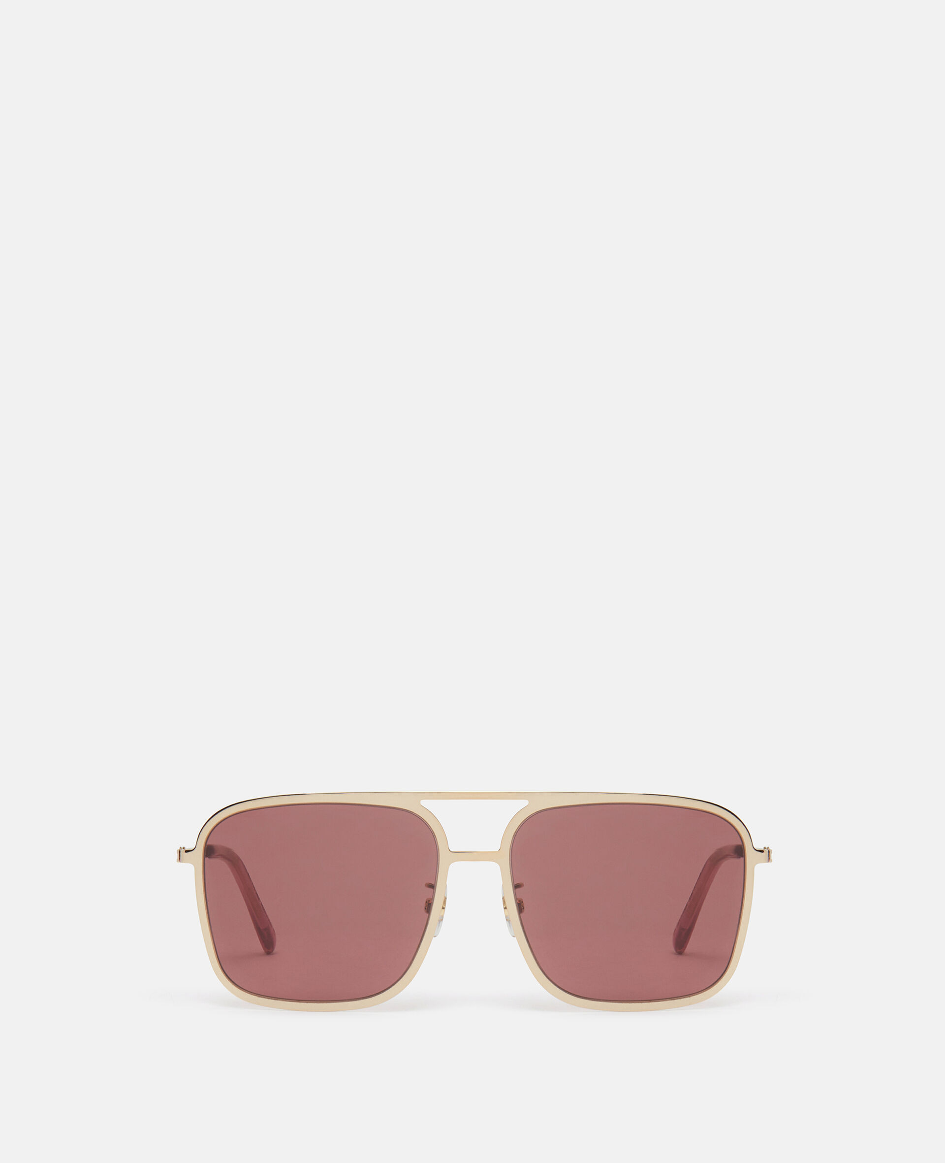 Oversized Square Sunglasses-Gold-model