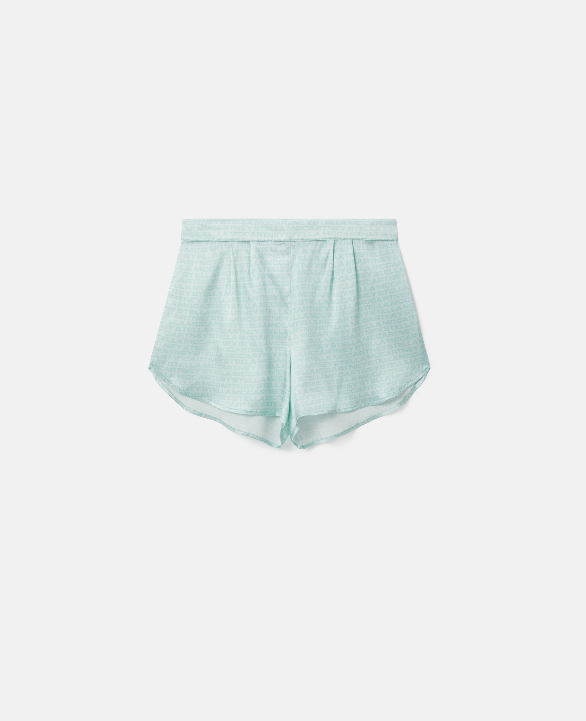 Pantaloni da jogging in seta con stampa con monogramma-Blu-large image number 0