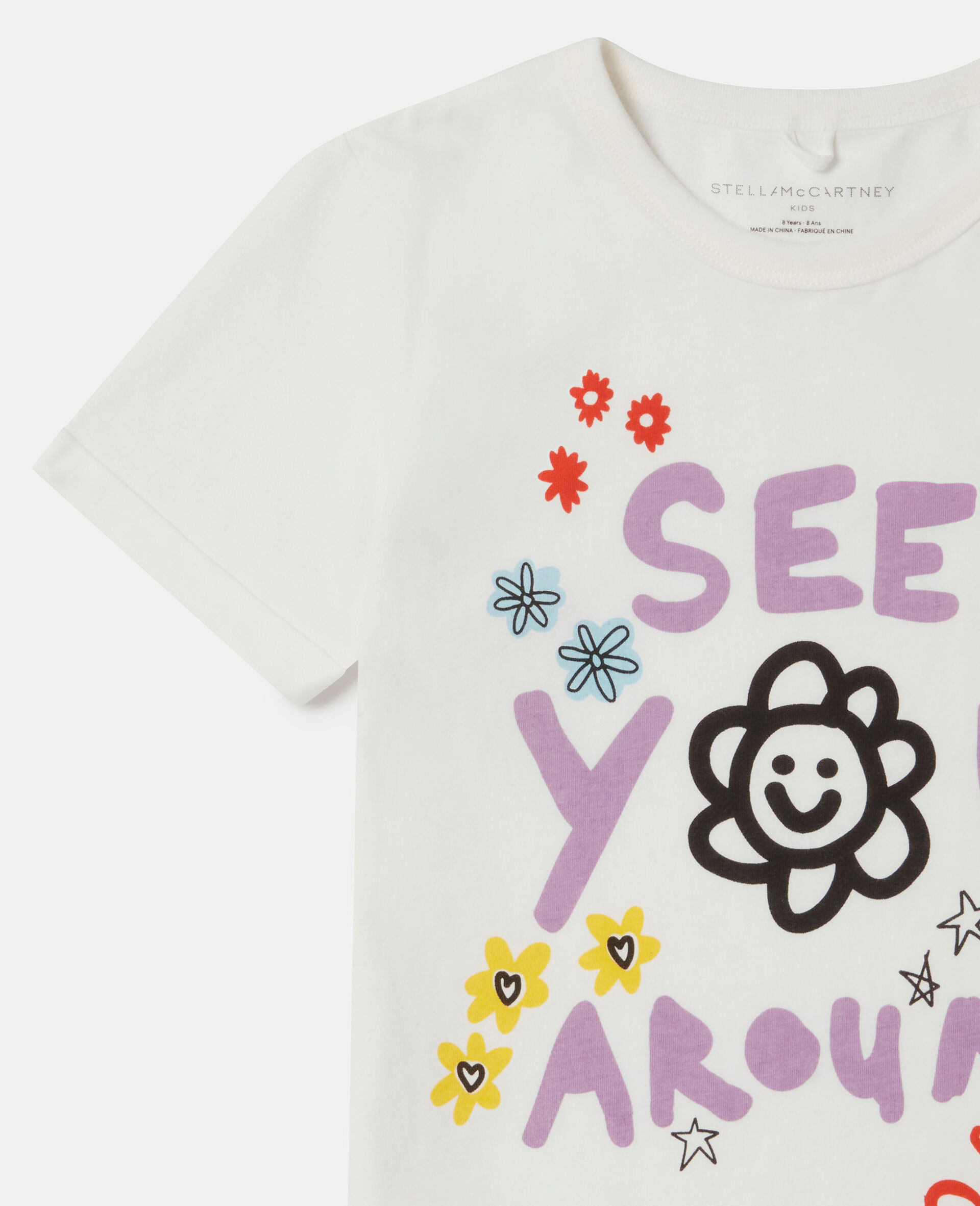 Stella McCartney Kids Circular logo-print Cotton Sweatshirt - Female, White, 2-4-6-8-10