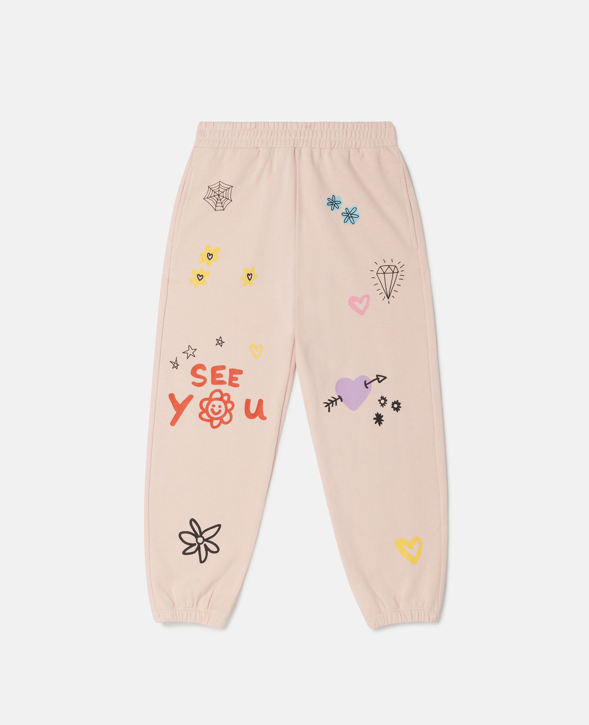 Doodle Embroidery Joggers-Orange-large image number 0