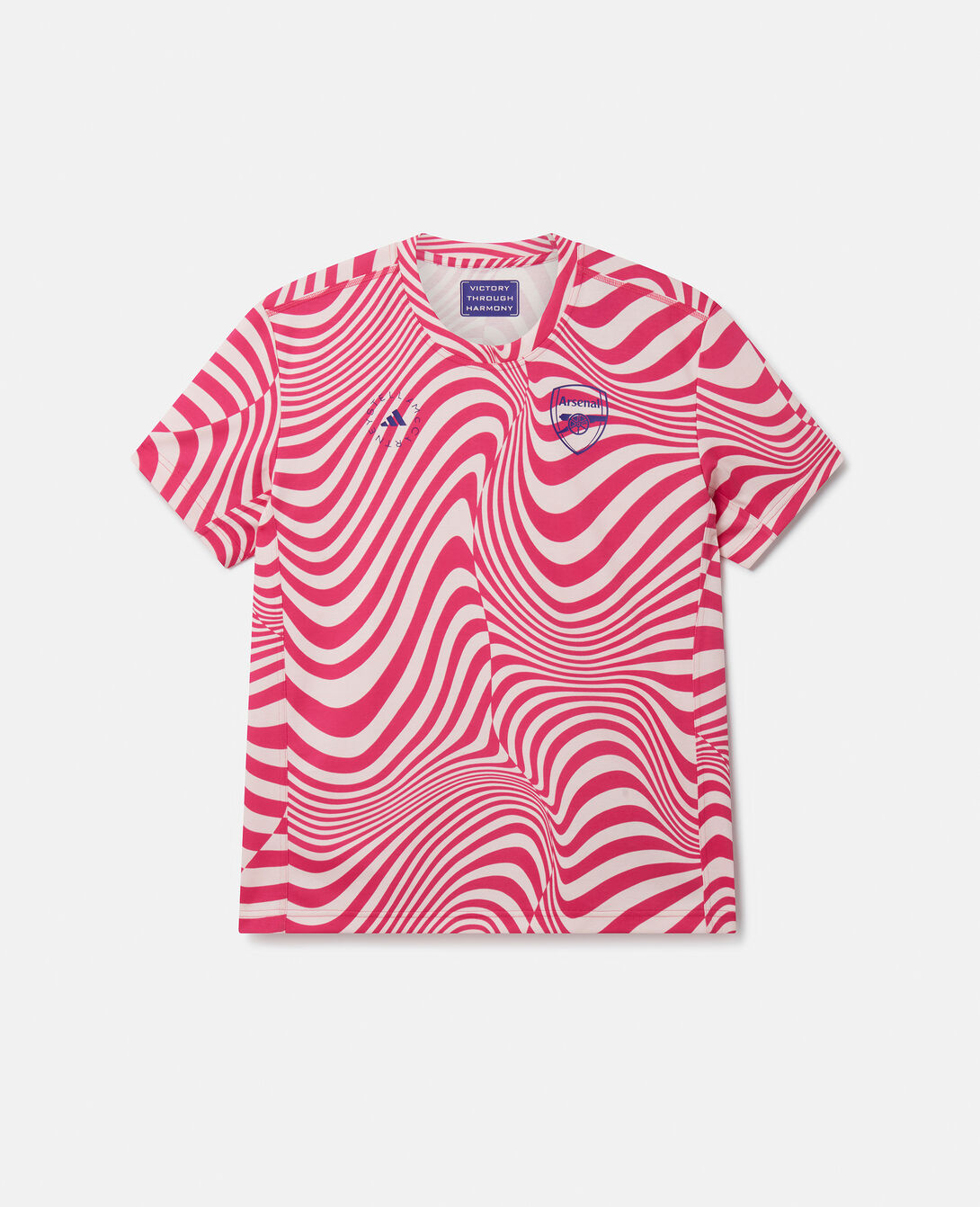 Women Halo Pink/Team Real Magenta adidas by Stella McCartney × Arsenal  Optic Swirl Print Oversized T-Shirt