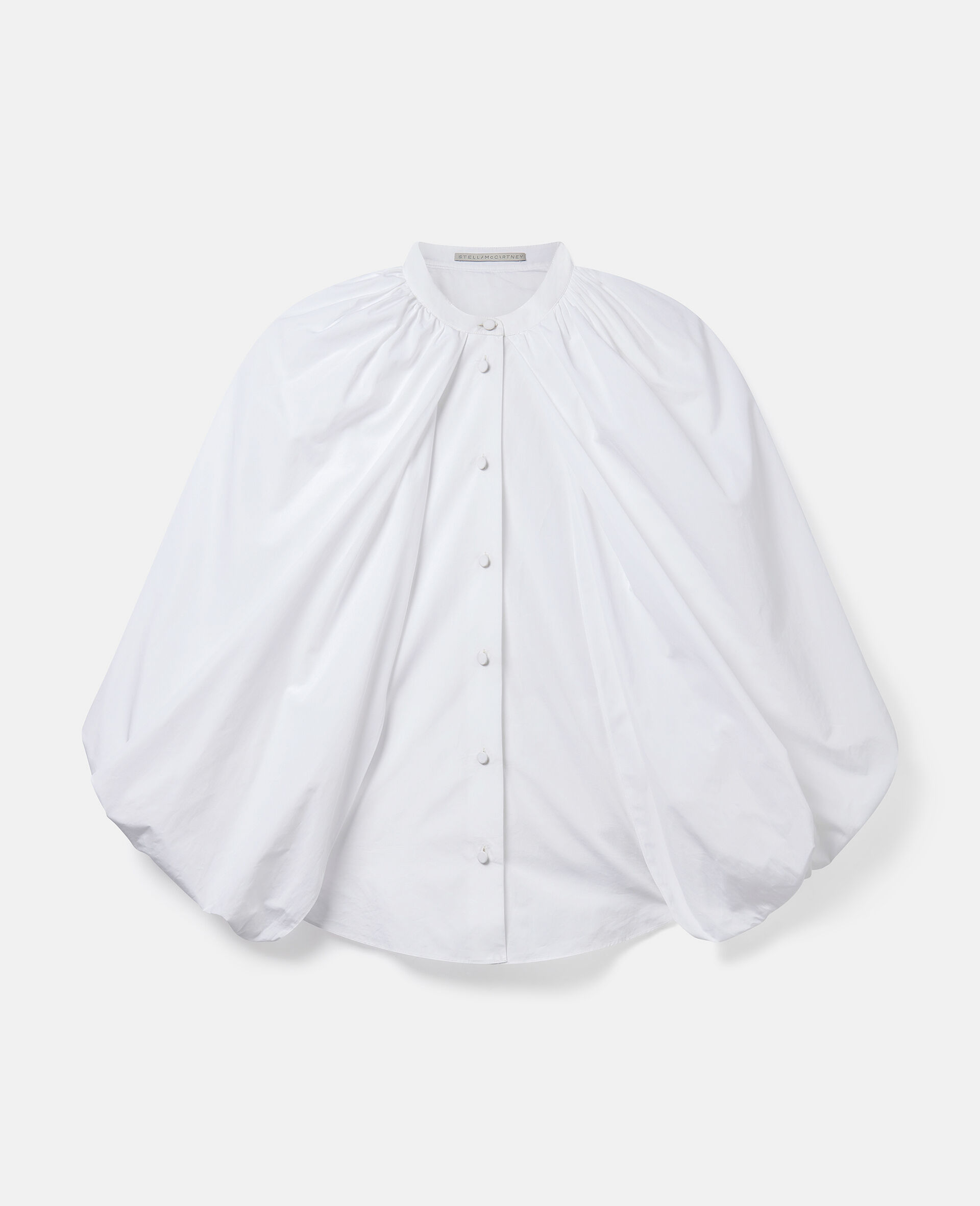 Hemd aus Baumwolle mit Cape-Ärmeln-Weiß-large image number 0