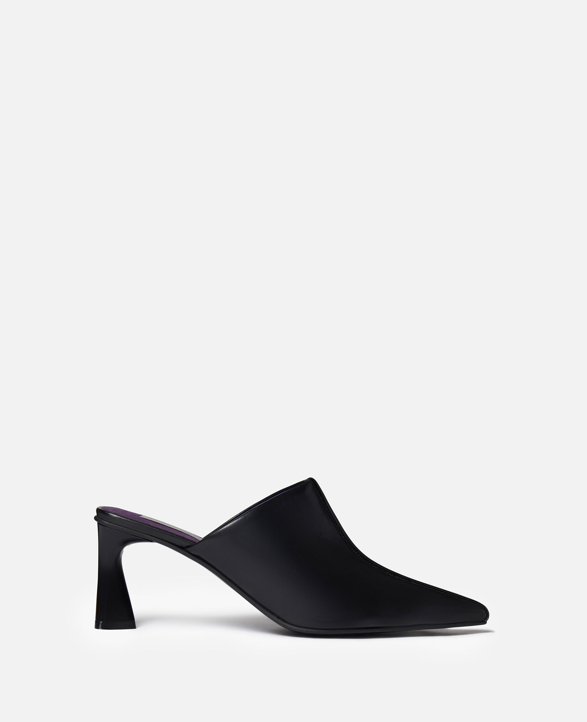 Elsa Pointed Toe Mule Kitten Heels-Black-model