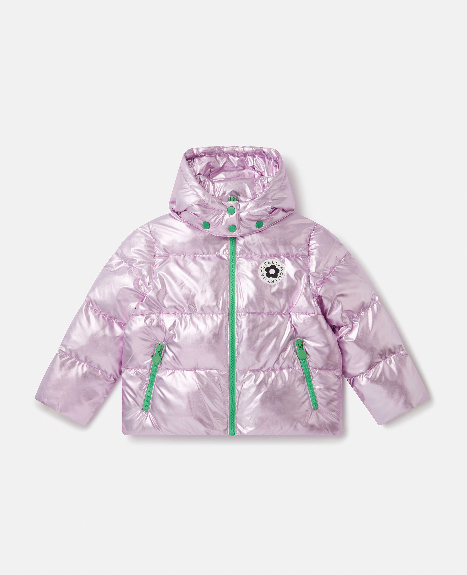 Metallic Puffer Coat -Purple-large image number 0