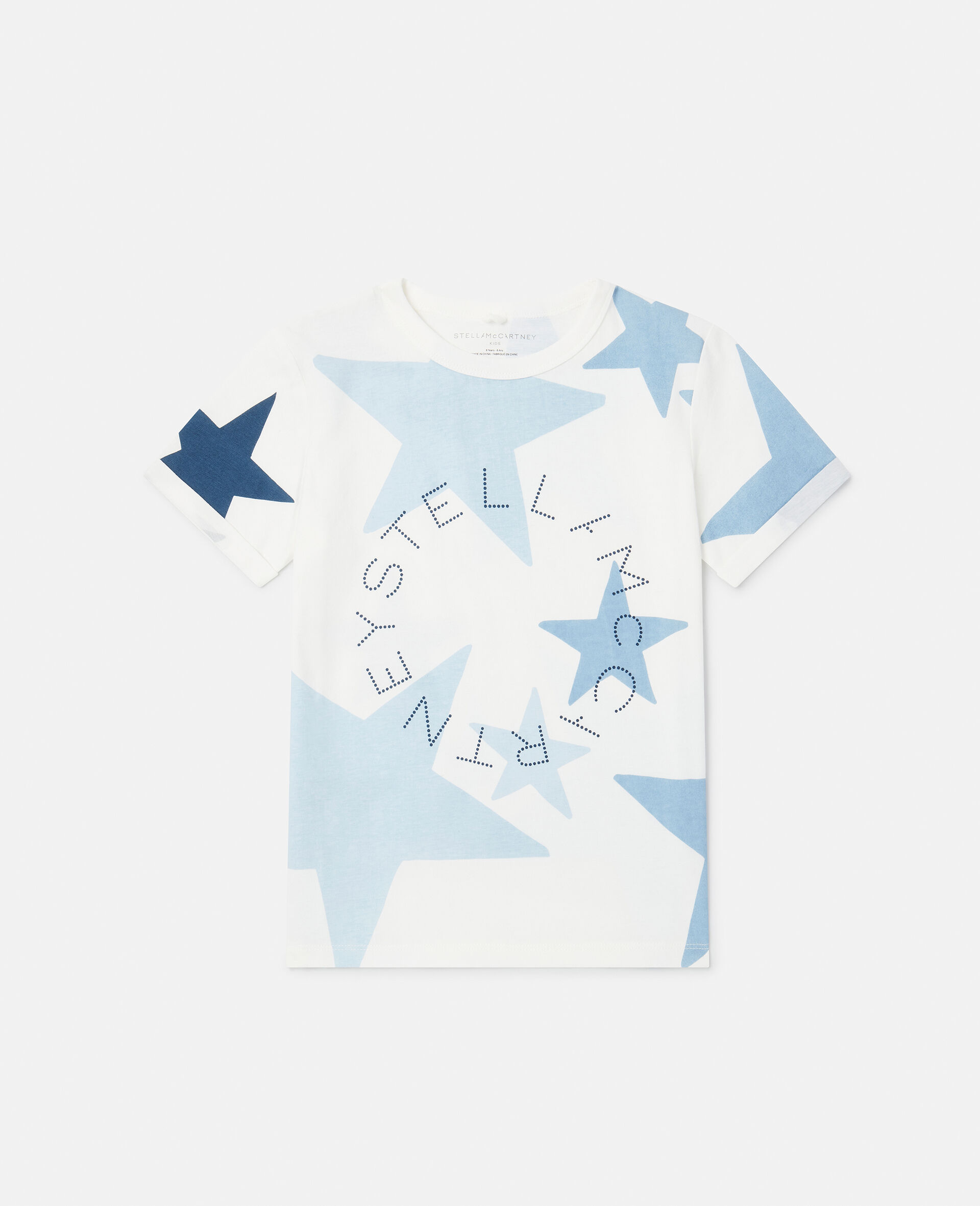 Stella Logo Star Print T-Shirt-White-model