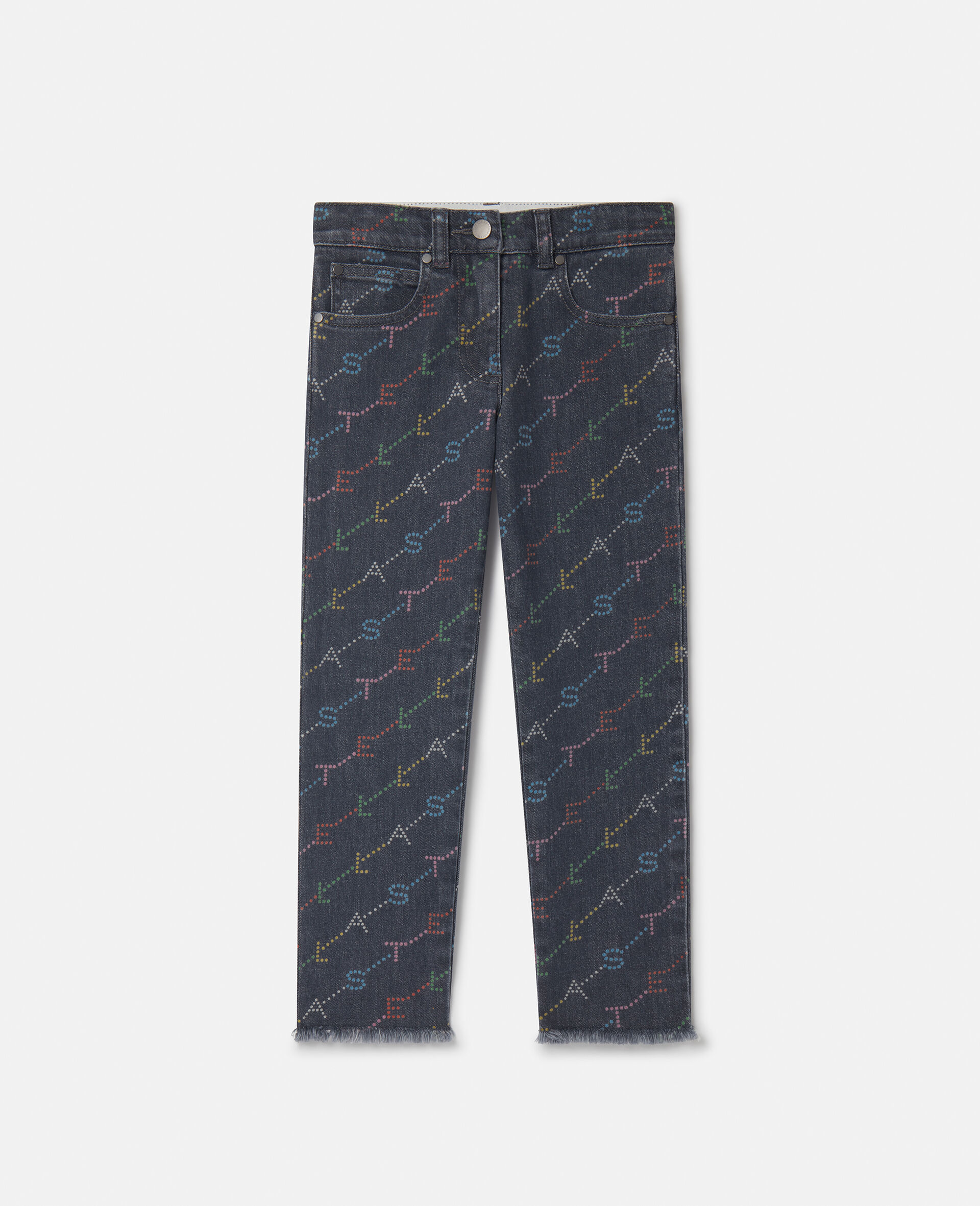 Logo Pattern Denim Jeans-Grey-large image number 0