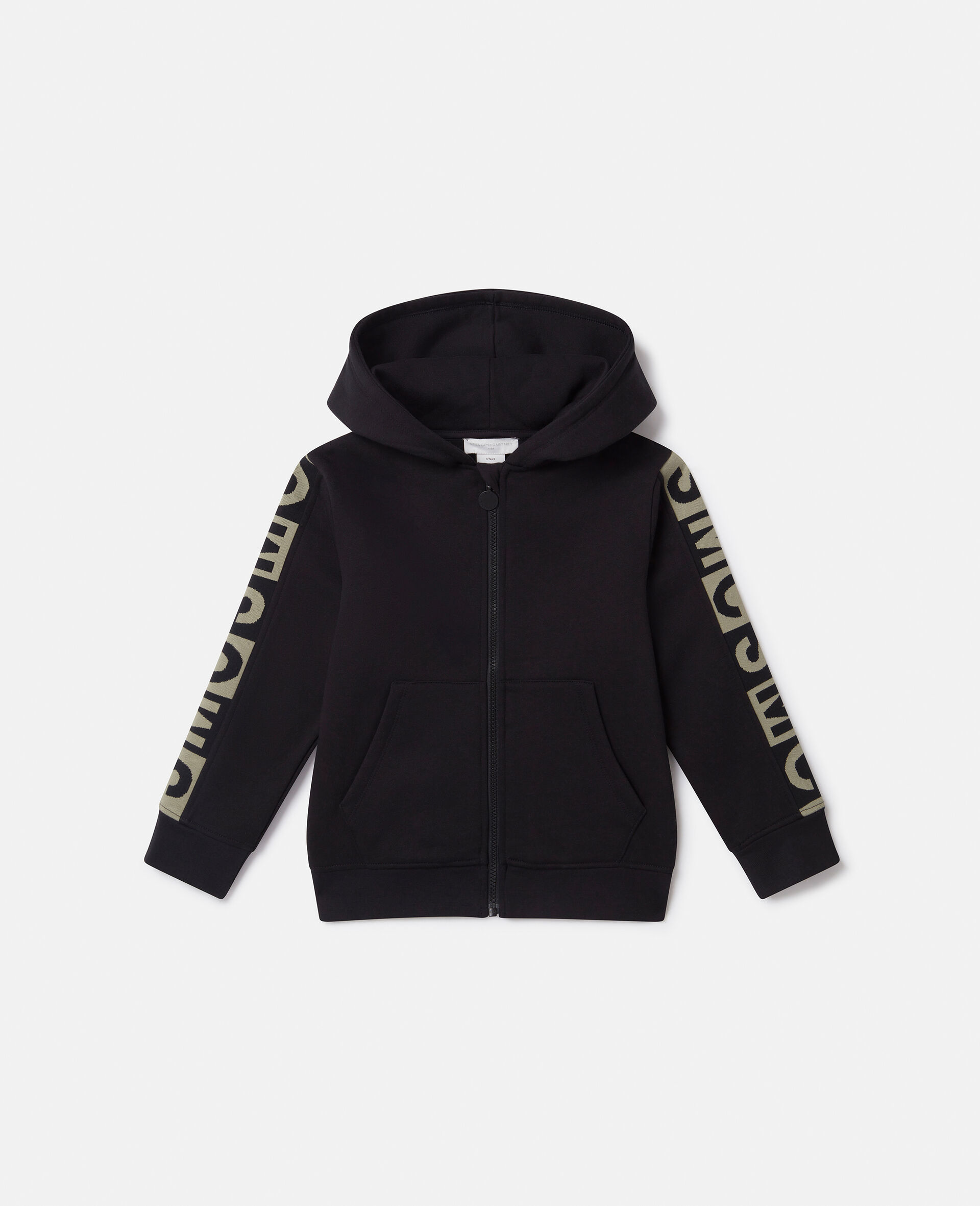 Logo Graphic Hooded Zip Sweatshirt-Black-large image number 0