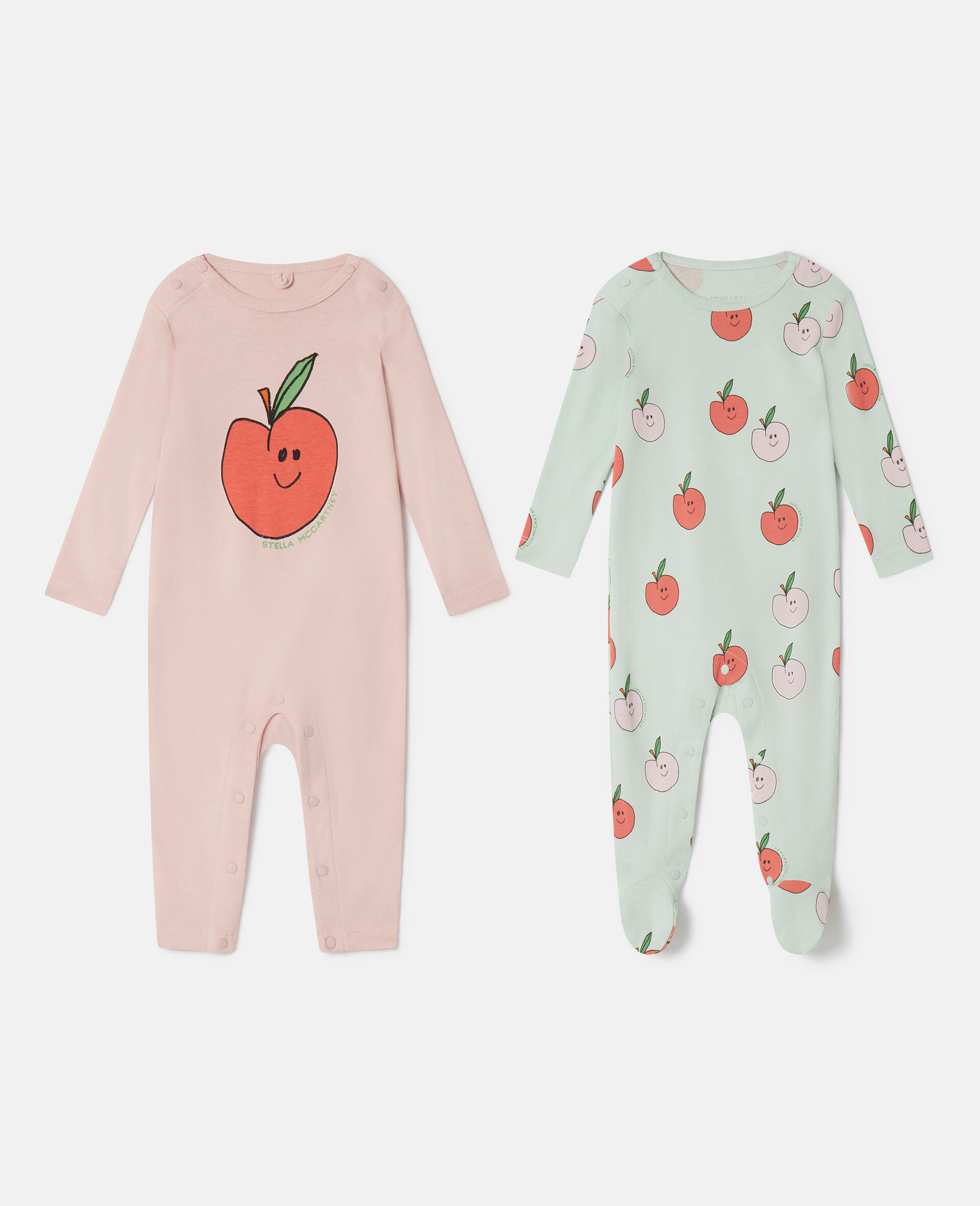 Apple Print Sleepsuit Set-Multicolored-large image number 0