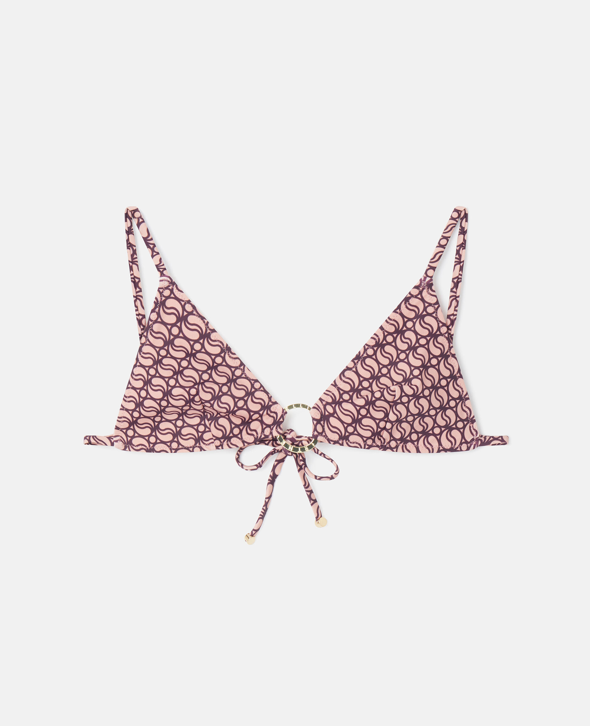 S-Wave Print Triangle Bikini Top-Multicoloured-large image number 0