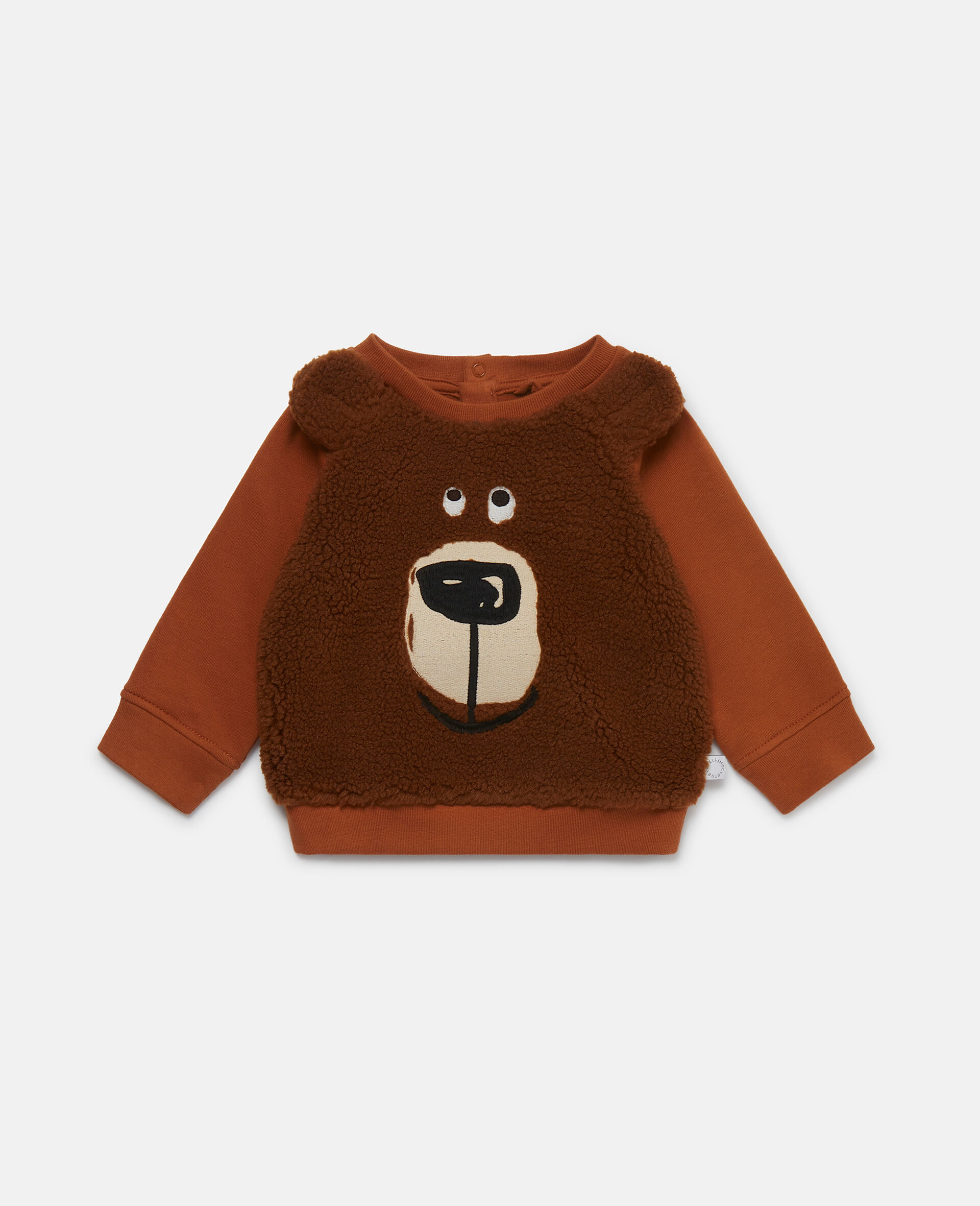 Bear Print Fleece Sweatshirt-Brown-large image number 0