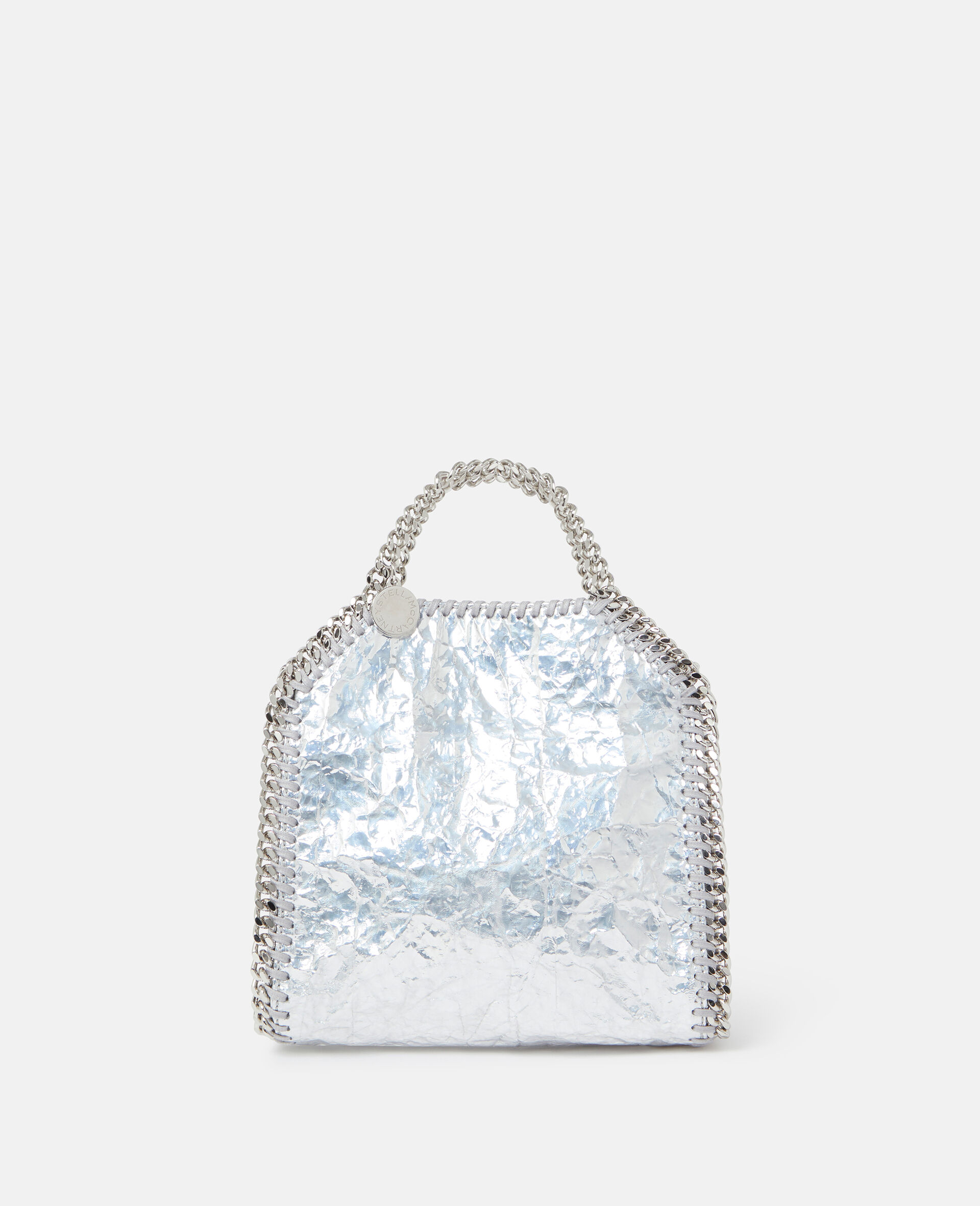 Falabella Tiny Tote Bag in rissiger Metallic-Optik-Silver-large image number 0