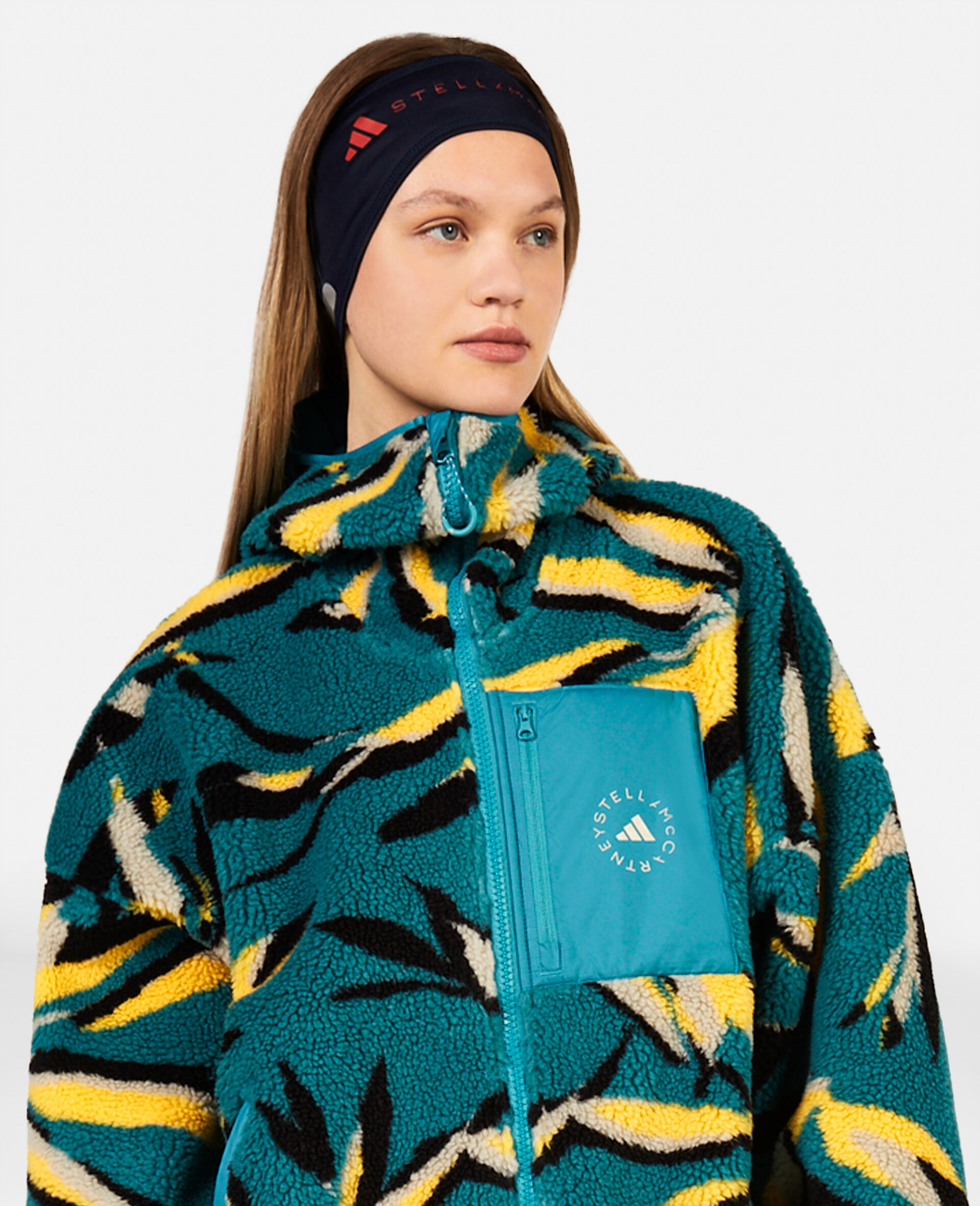 adidas by Stella McCartney Recycled Polyester Jacquard Fleece Hooded Jacket