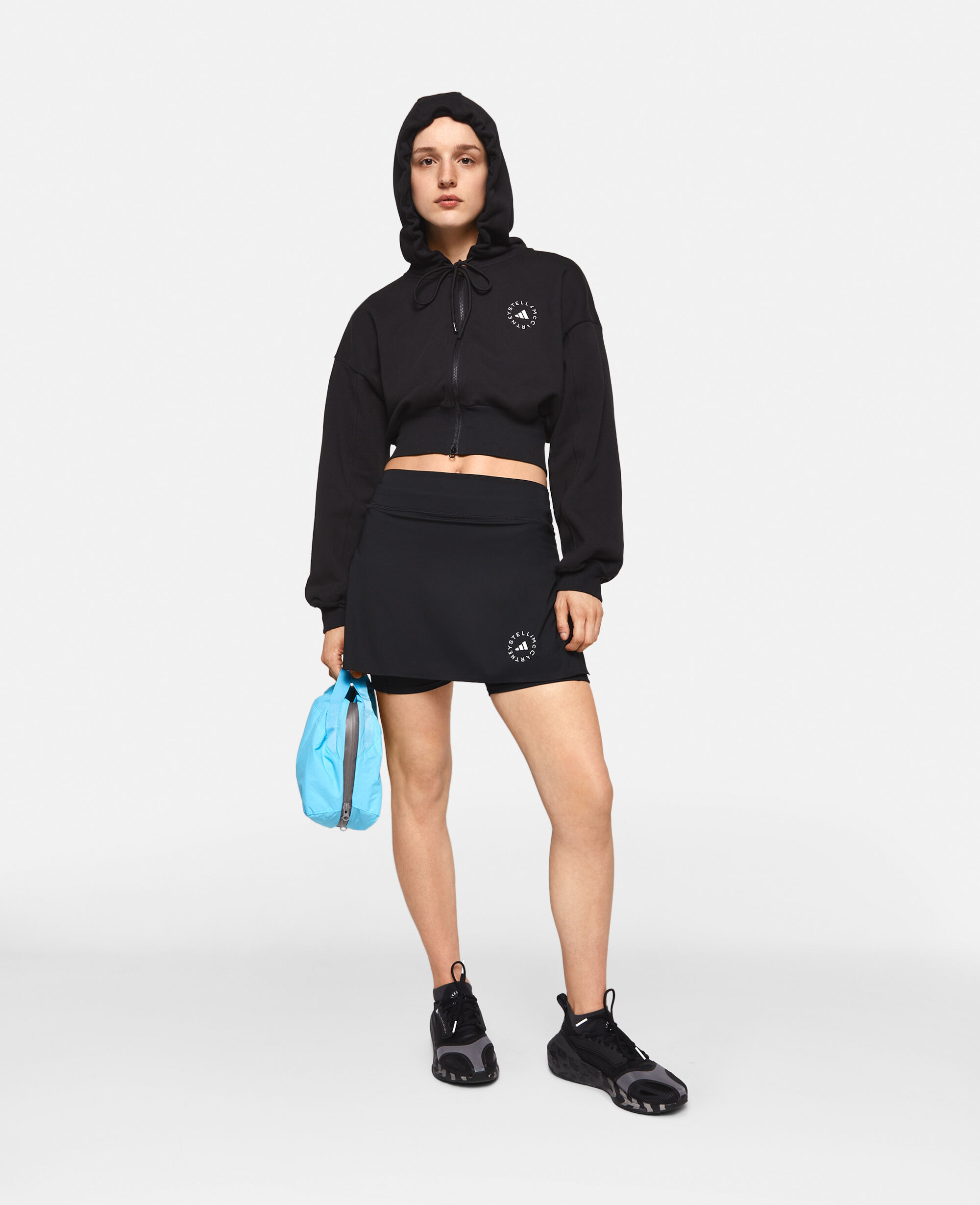 Women Black TrueCasuals Sportswear Cropped Hoodie | Stella McCartney US