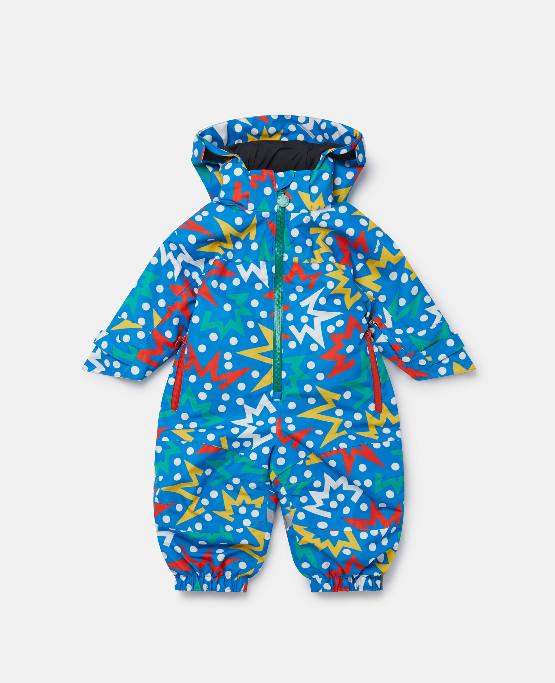 Starburst Print Padded Pramsuit-Blue-large image number 0