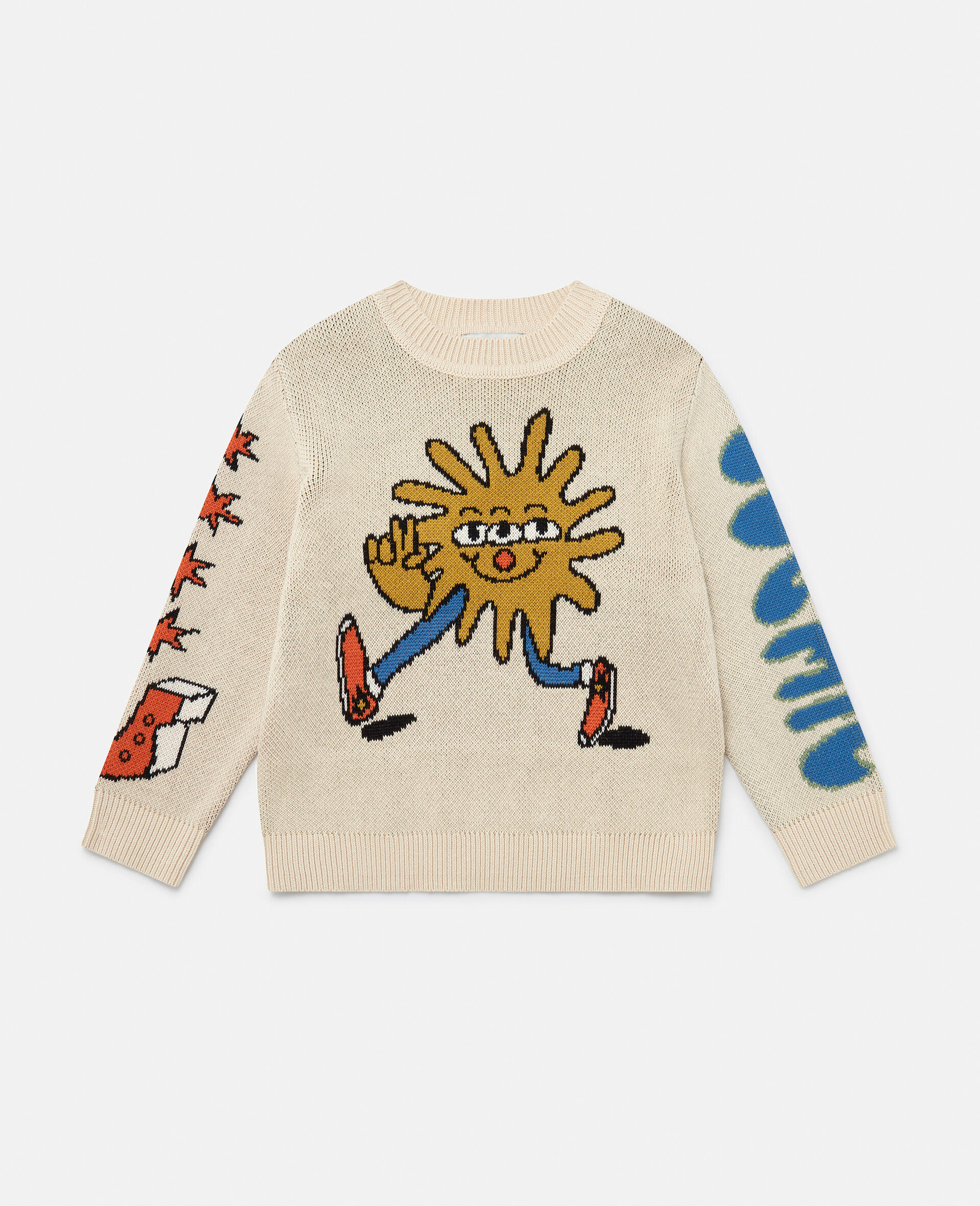 Cosmic Cowboy Knitted Graphic Jumper-Beige-model