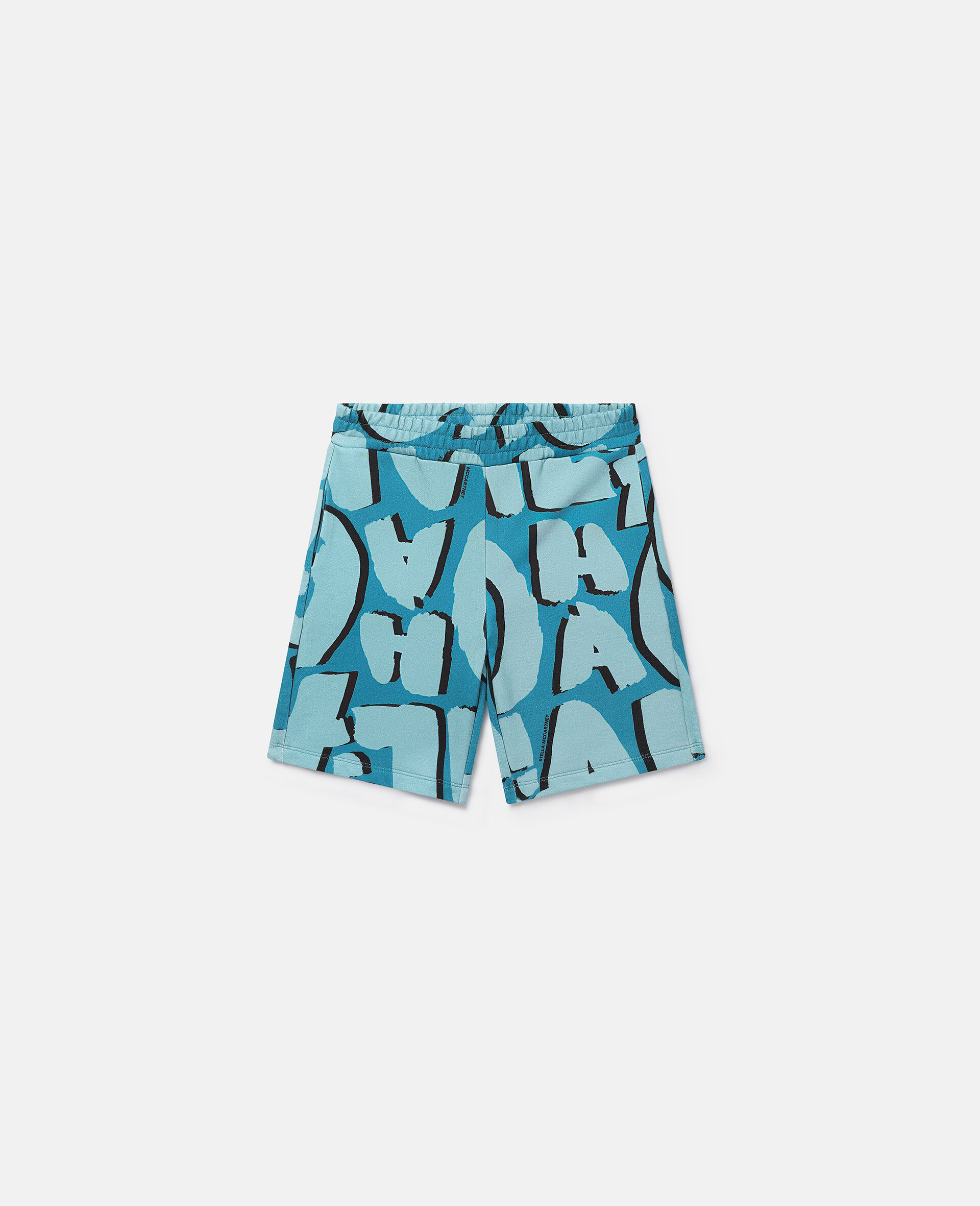 Aloha Lettering Jersey Shorts-Blue-model
