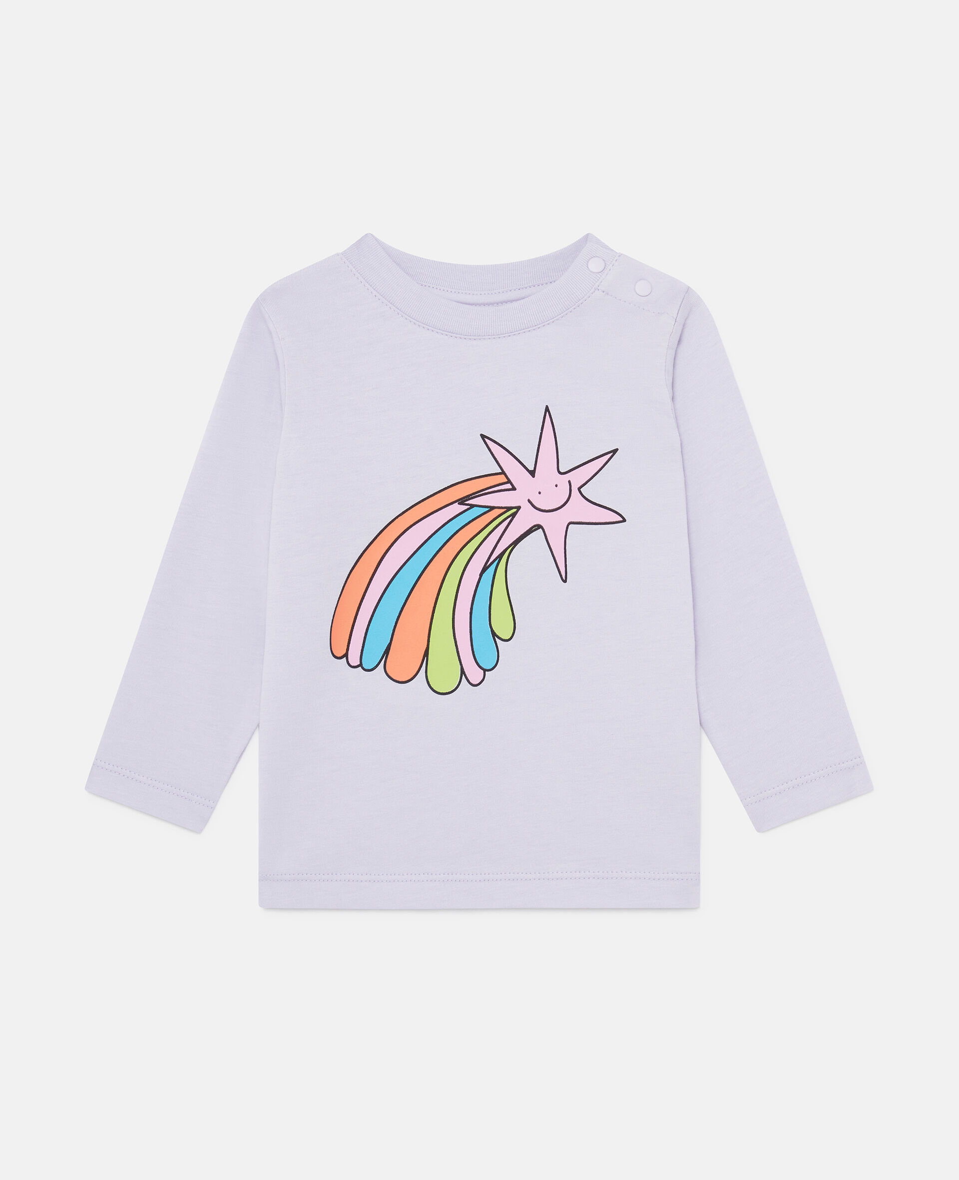 Shooting Stars Long-Sleeved T-Shirt -Purple-model