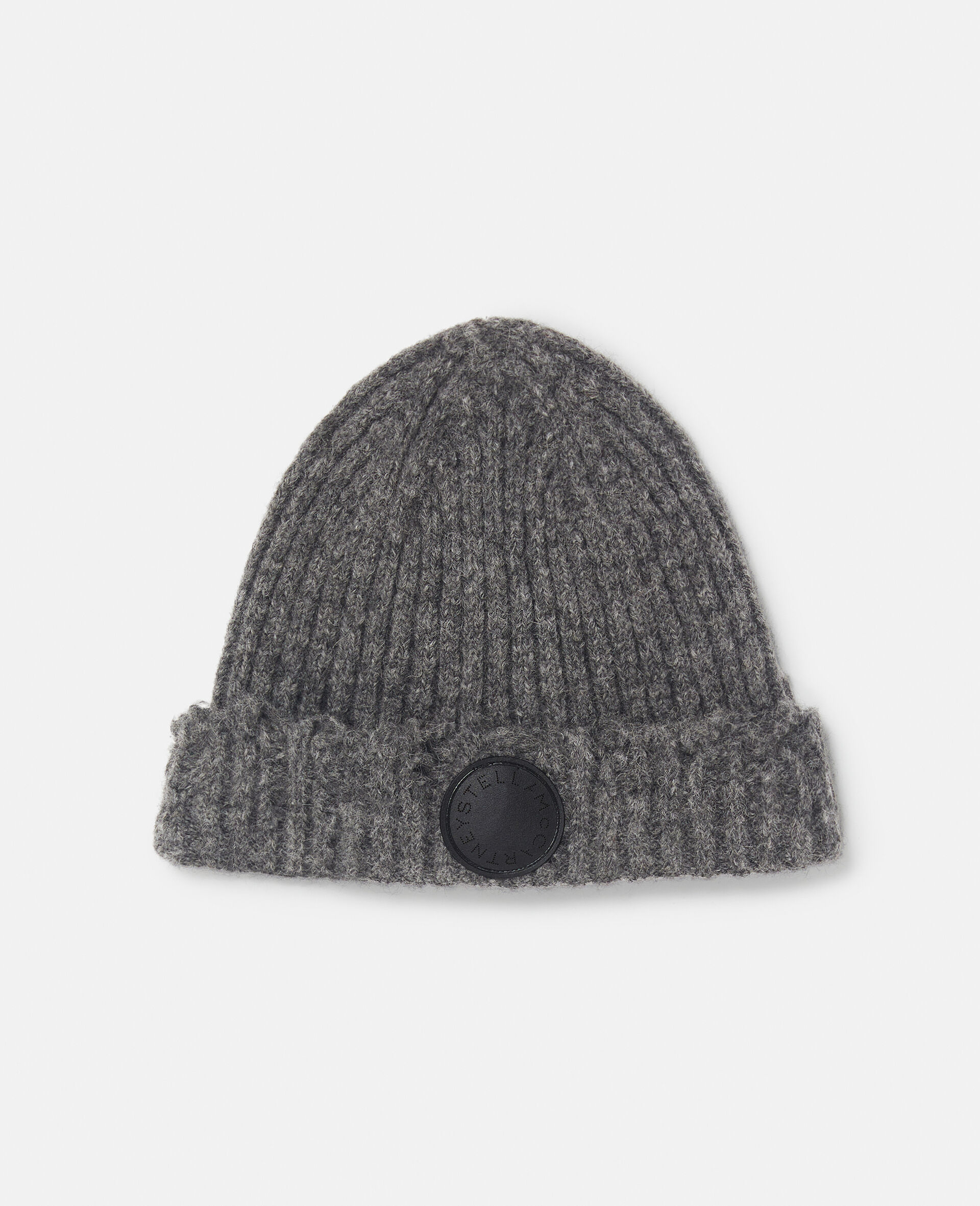 Distressed Ribbed Knit Beanie -Grey-large image number 0