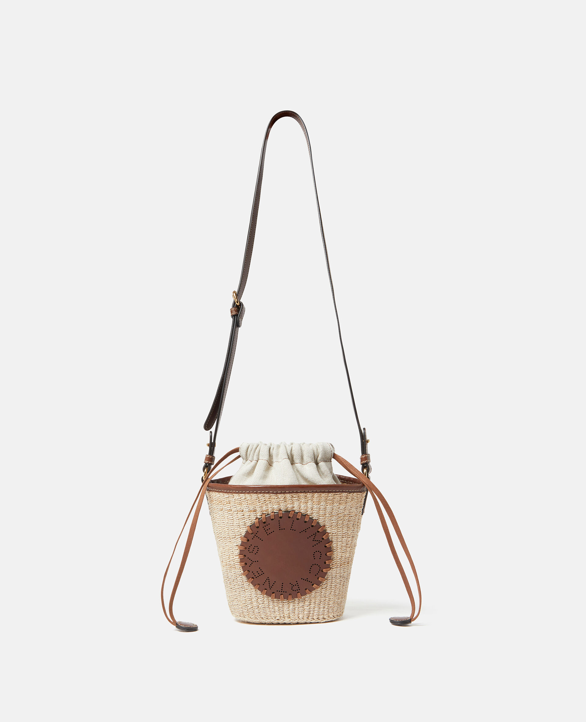 Logo Raffia Crossbody Bag-Beige-large image number 0