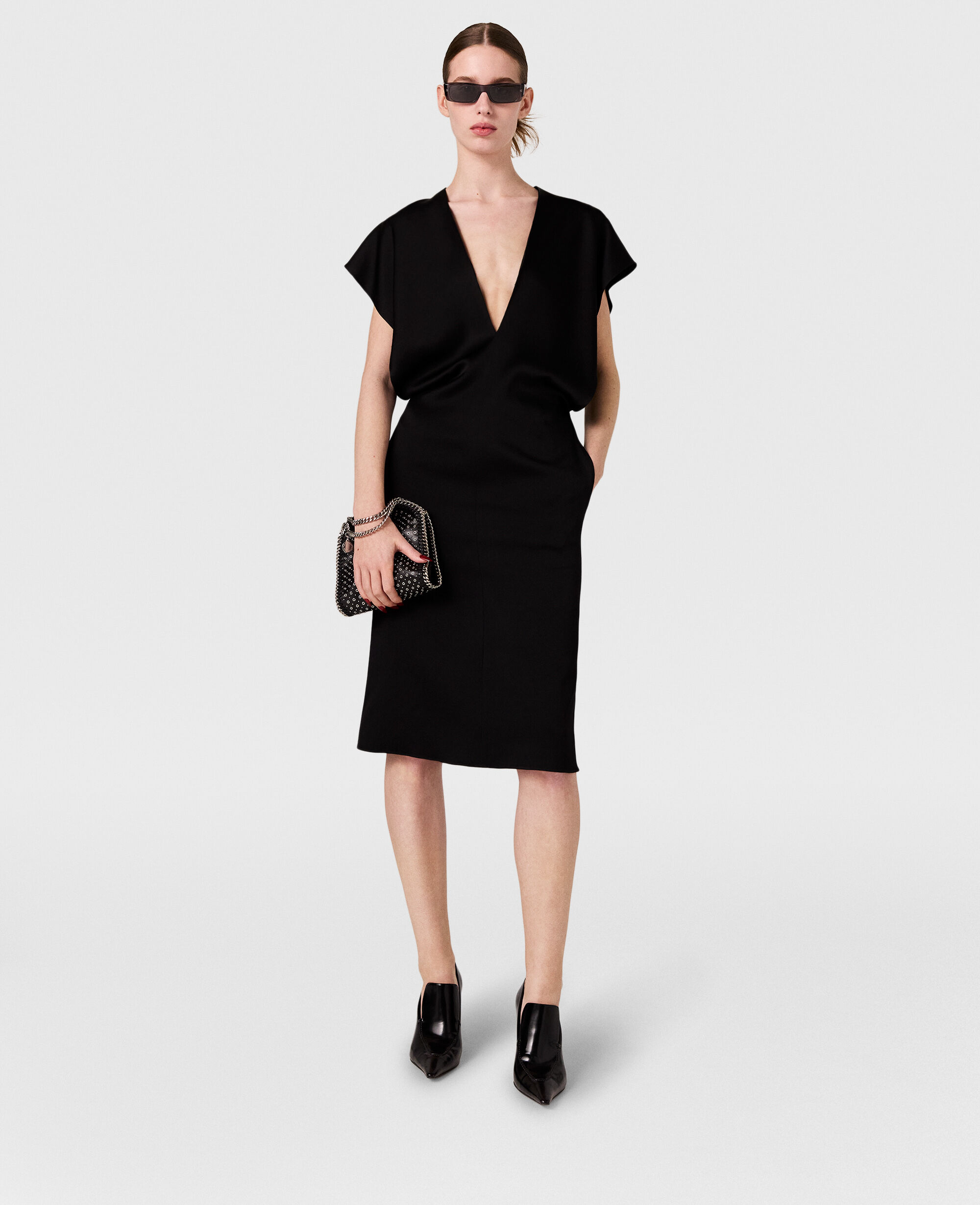 ◆完売前に◆【Stella McCartney】半袖 ベルテッド ミディドレス ドレス | ミディ ミニ | デニム ベルベット レース ニット