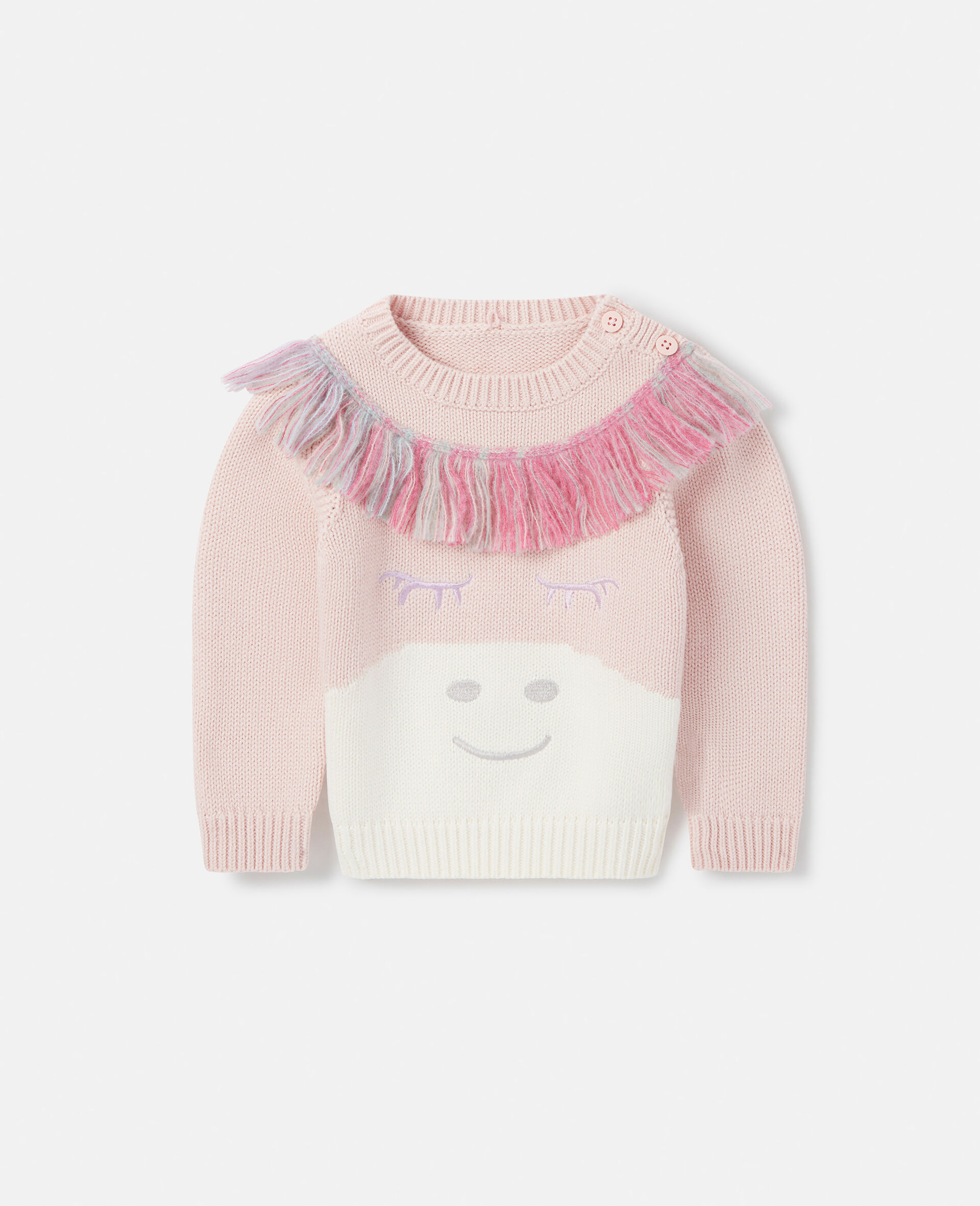 Rainbow Unicorn Fringed Jumper-Pink-large image number 0