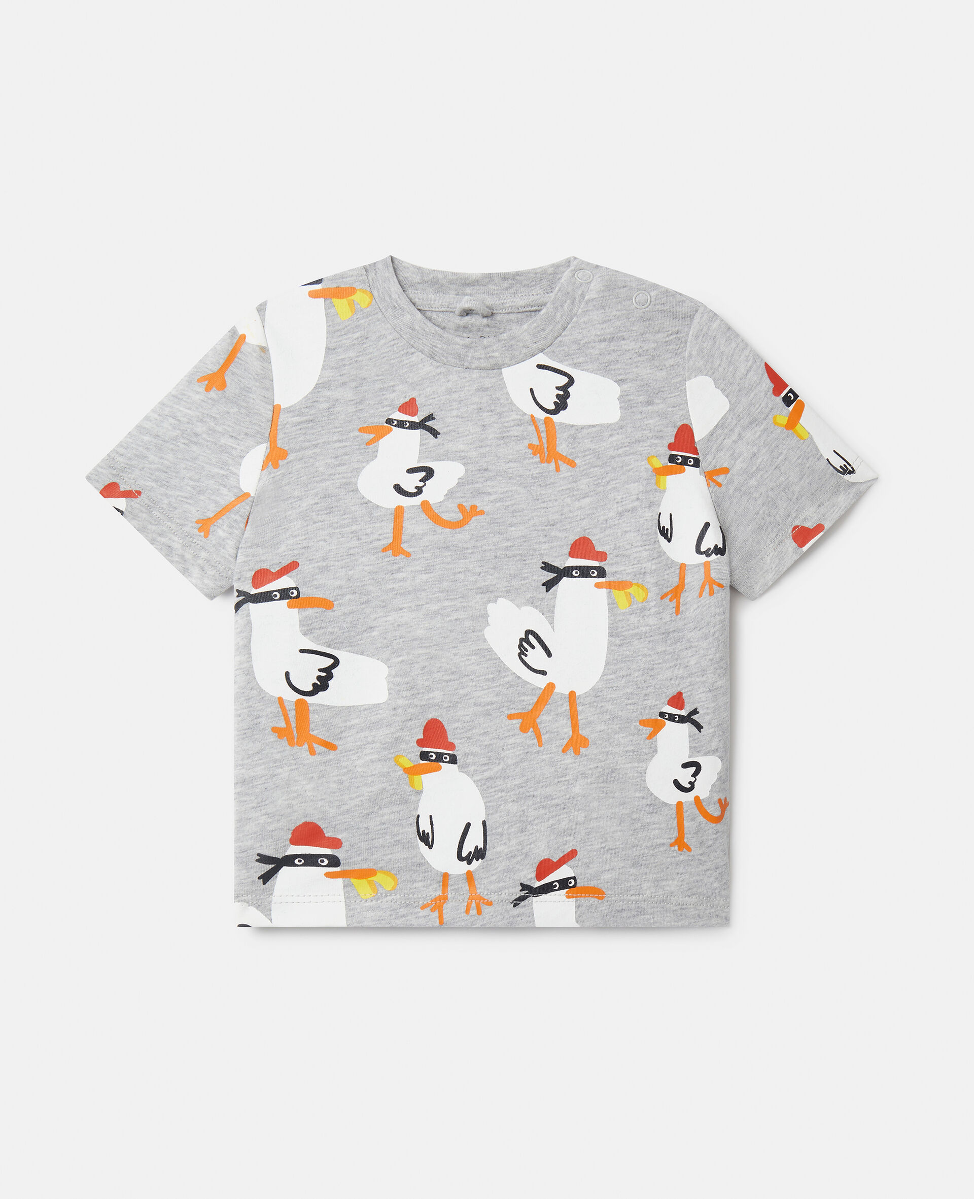 Seagull Bandit Print T-Shirt-グレー-large image number 0