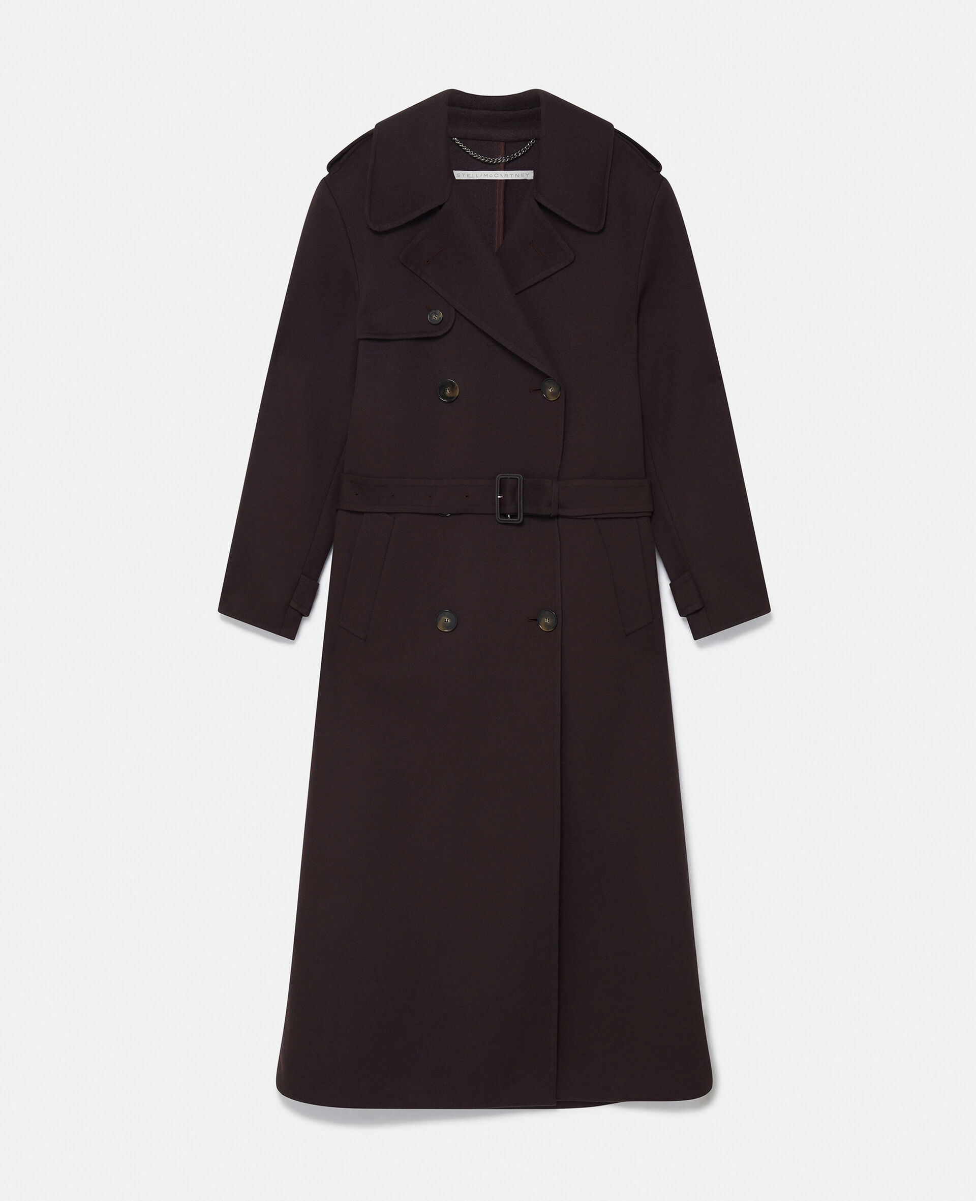 Double-Faced Belted Trench Coat-Brown-large image number 0