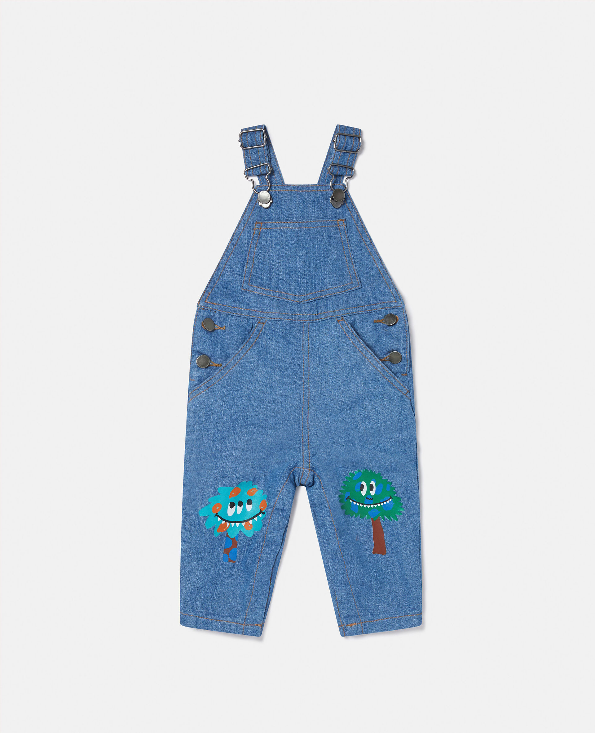 Monster Knee Patch Dungarees-White-large image number 0