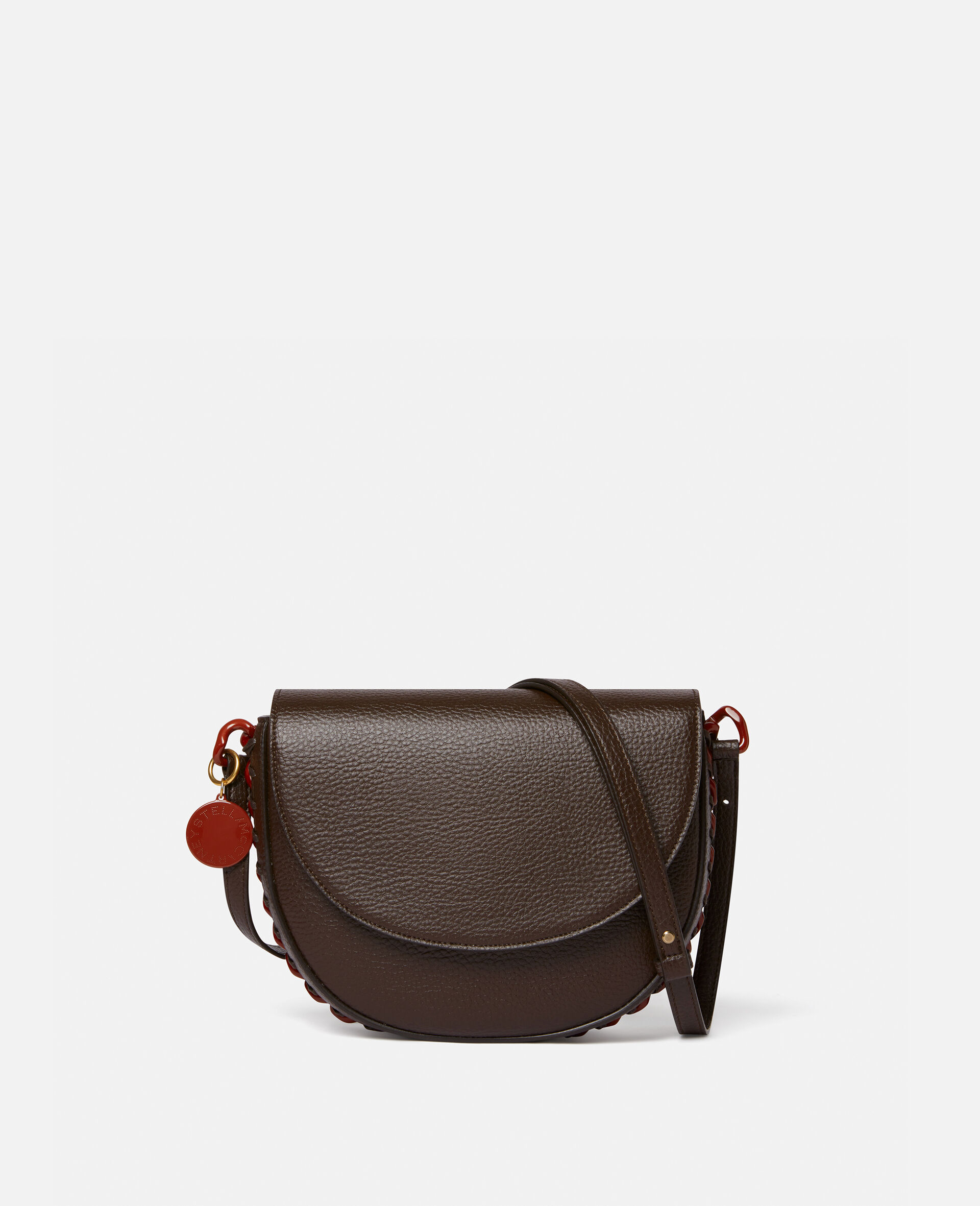 Women Chocolate Brown Frayme Medium Grainy Alter Mat Flap Shoulder Bag ...