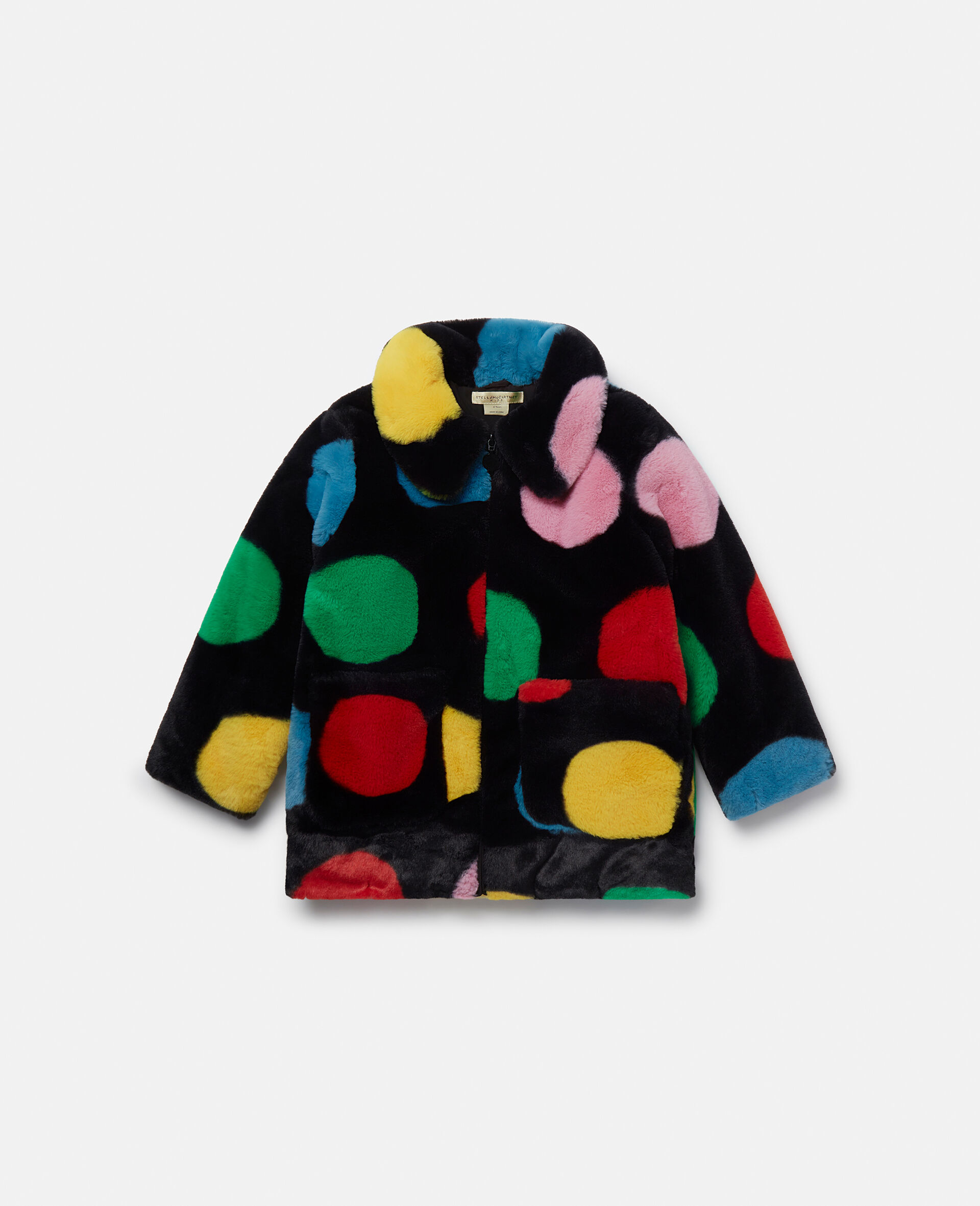 Polka Dot Fluffy Coat-Multicolour-large image number 0