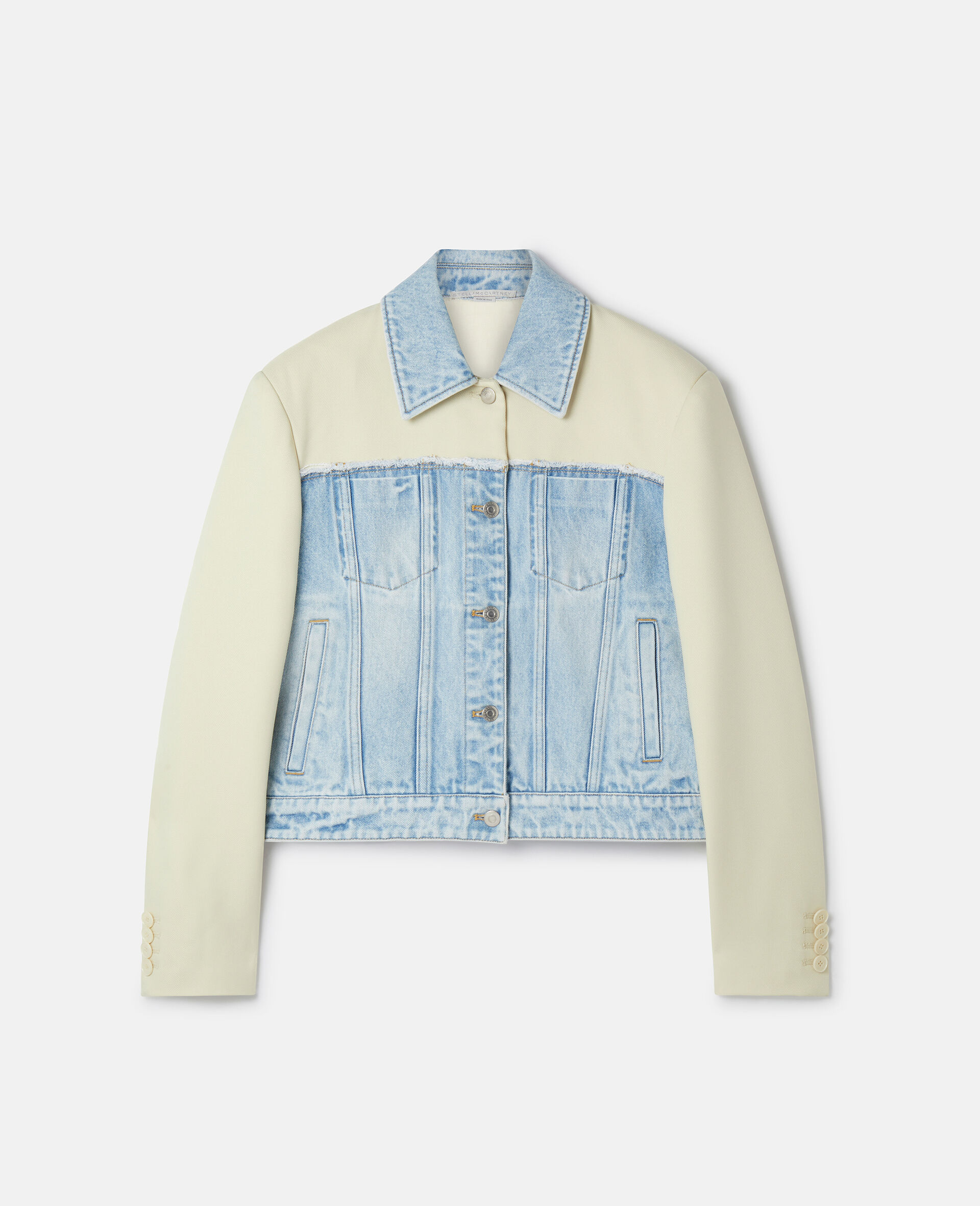 Two-Tone Panelled Denim Jacket-Multicolour-large image number 0