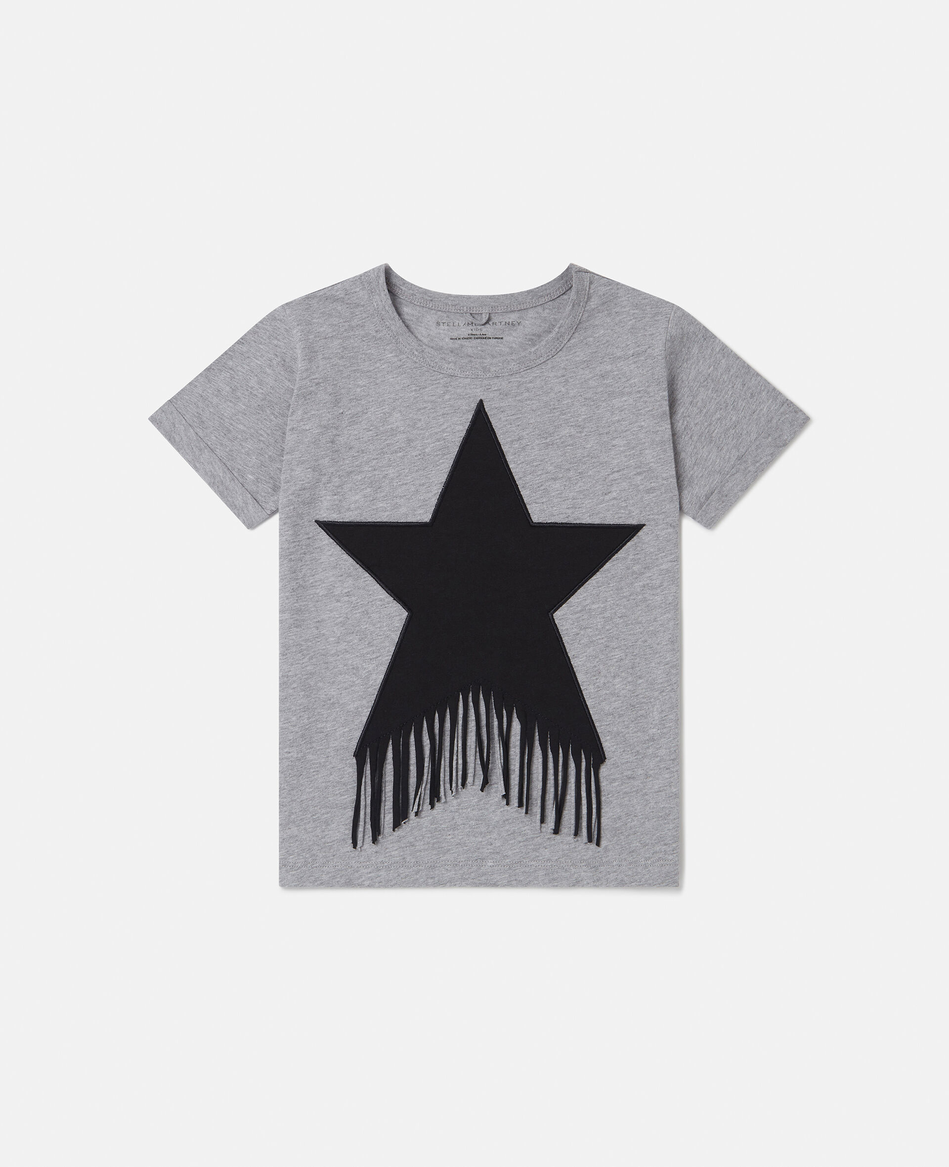 Star Graphic Fringed T-Shirt-Grey-large image number 0