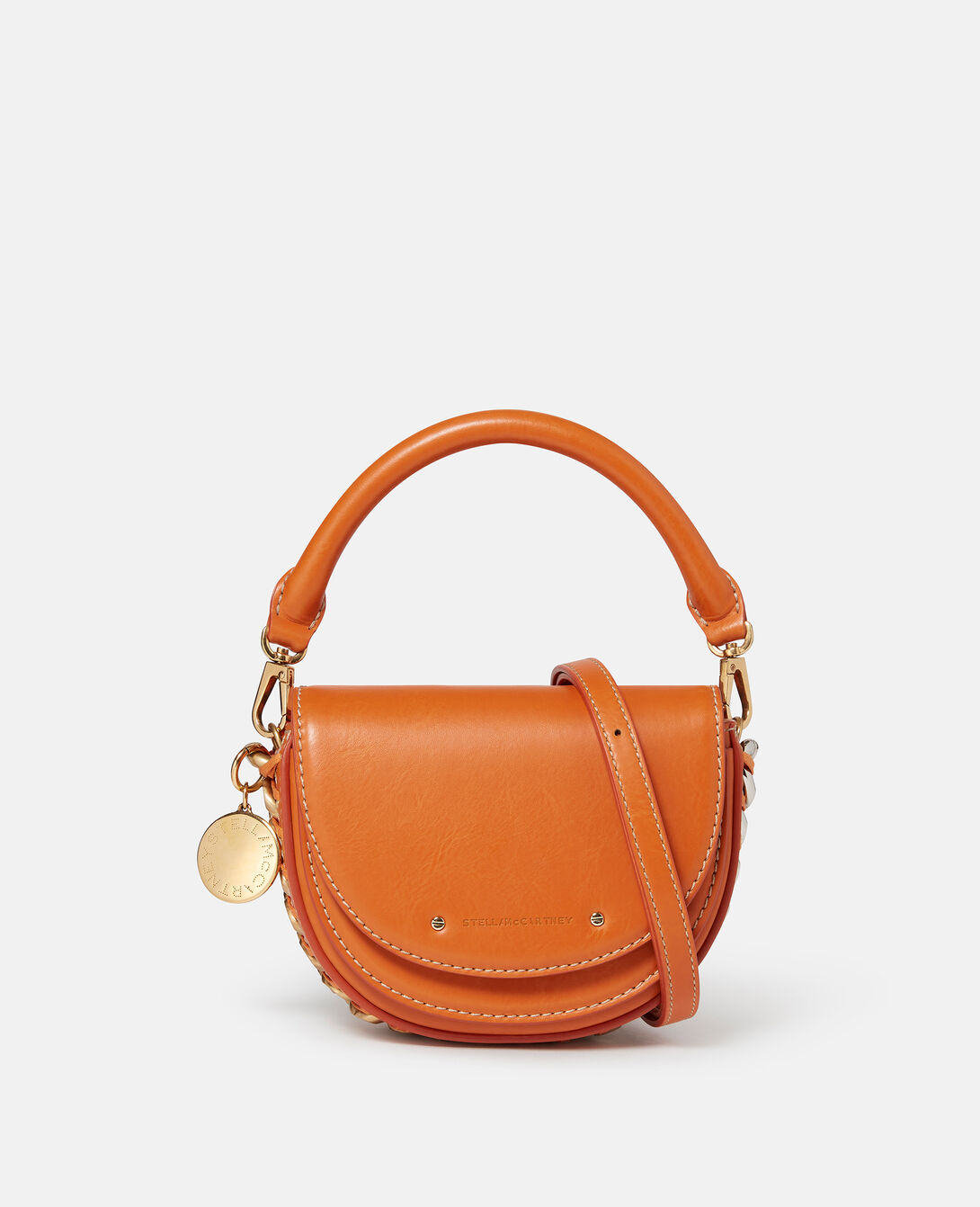Stella McCartney Medium Frayme Flap Shoulder Bag - Orange
