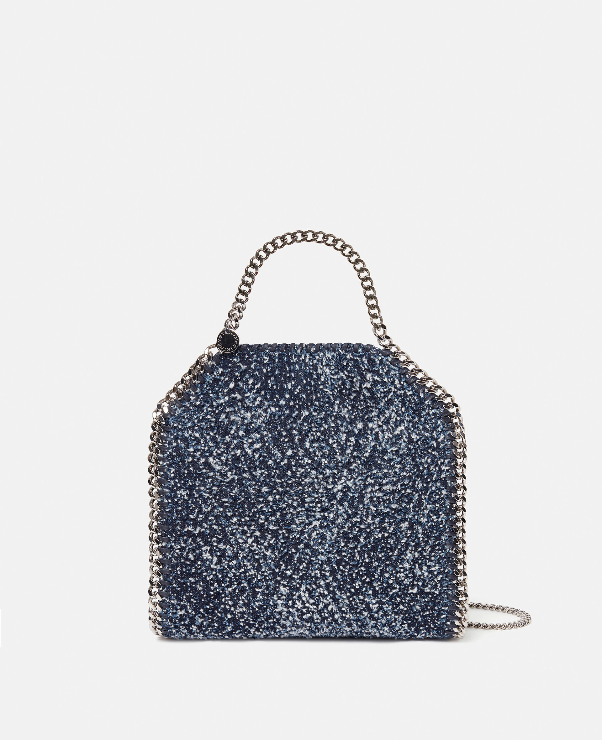 Mini Tote Bag Falabella aus Bouclé-Blau-model