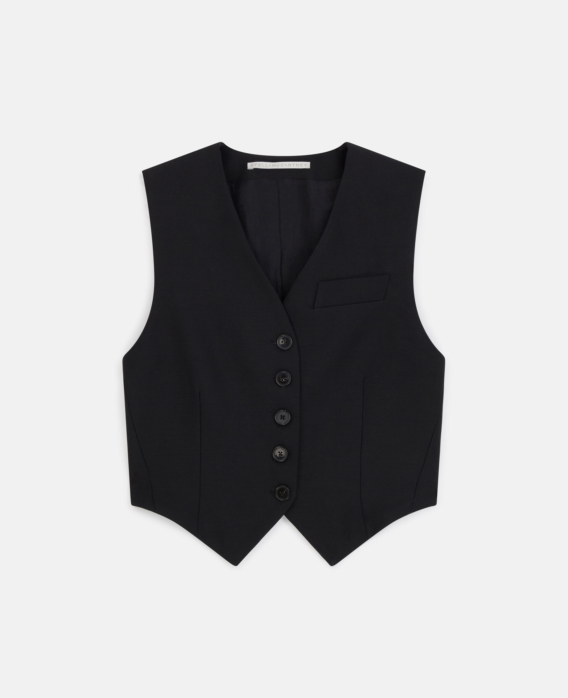 Cropped Waistcoat-Black-large image number 0