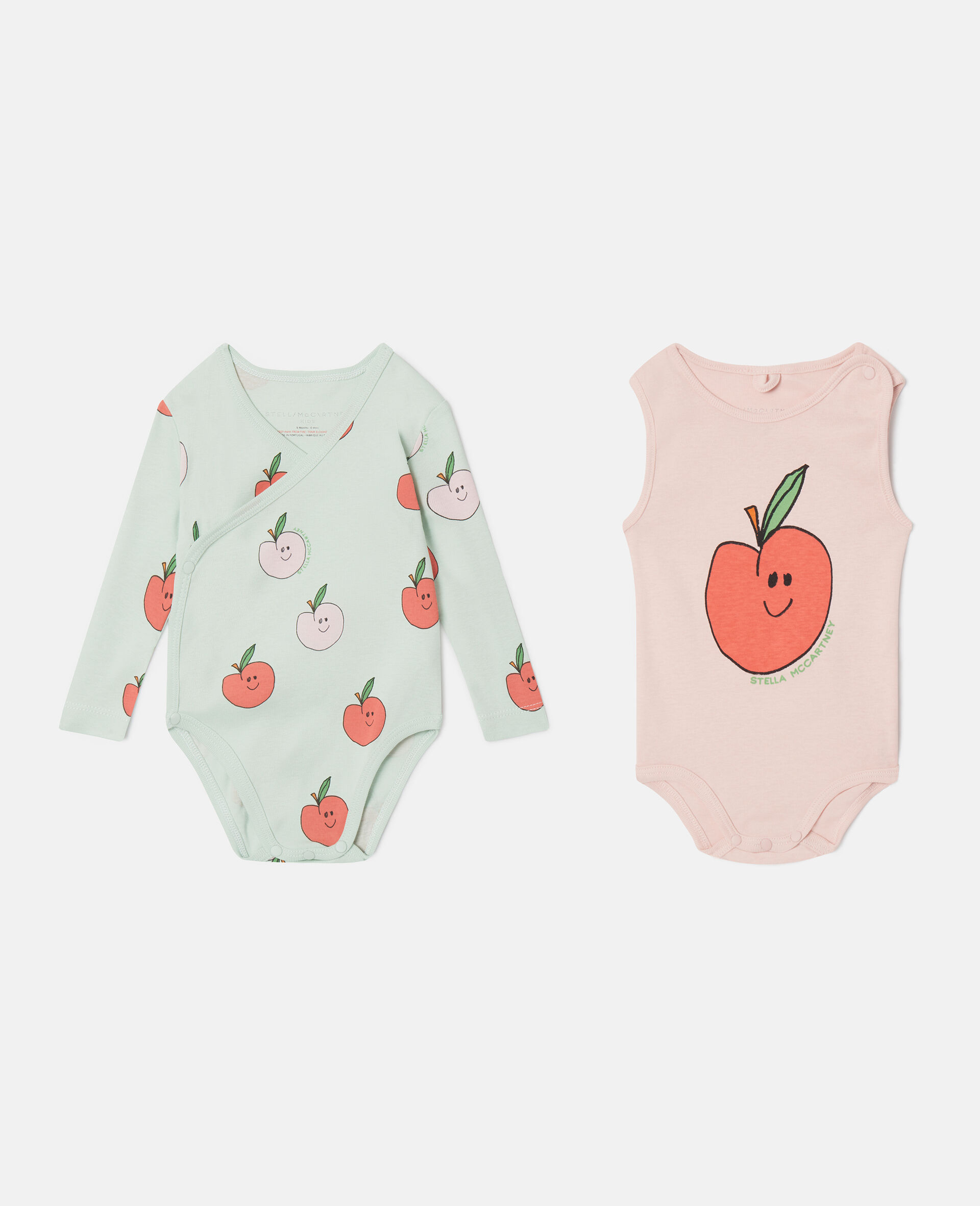 Apple Print Bodysuit and Sleepsuit Set-Fantaisie-large image number 0