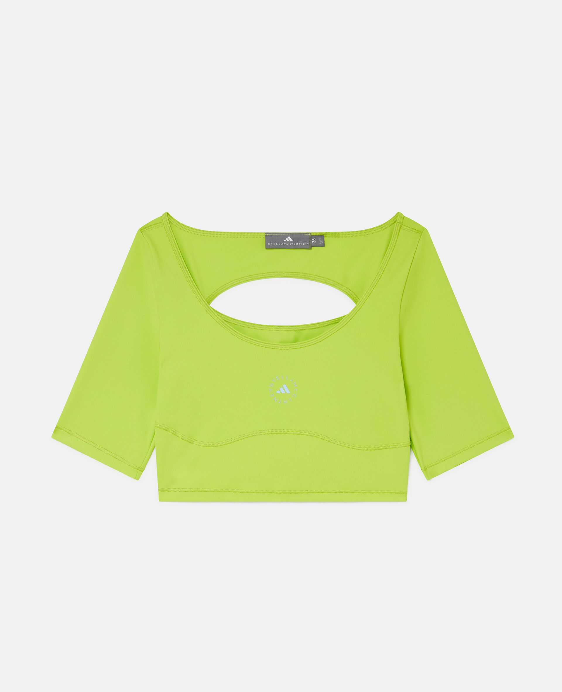 TrueCasuals  Scoop Neck Crop Top-Green-large image number 0