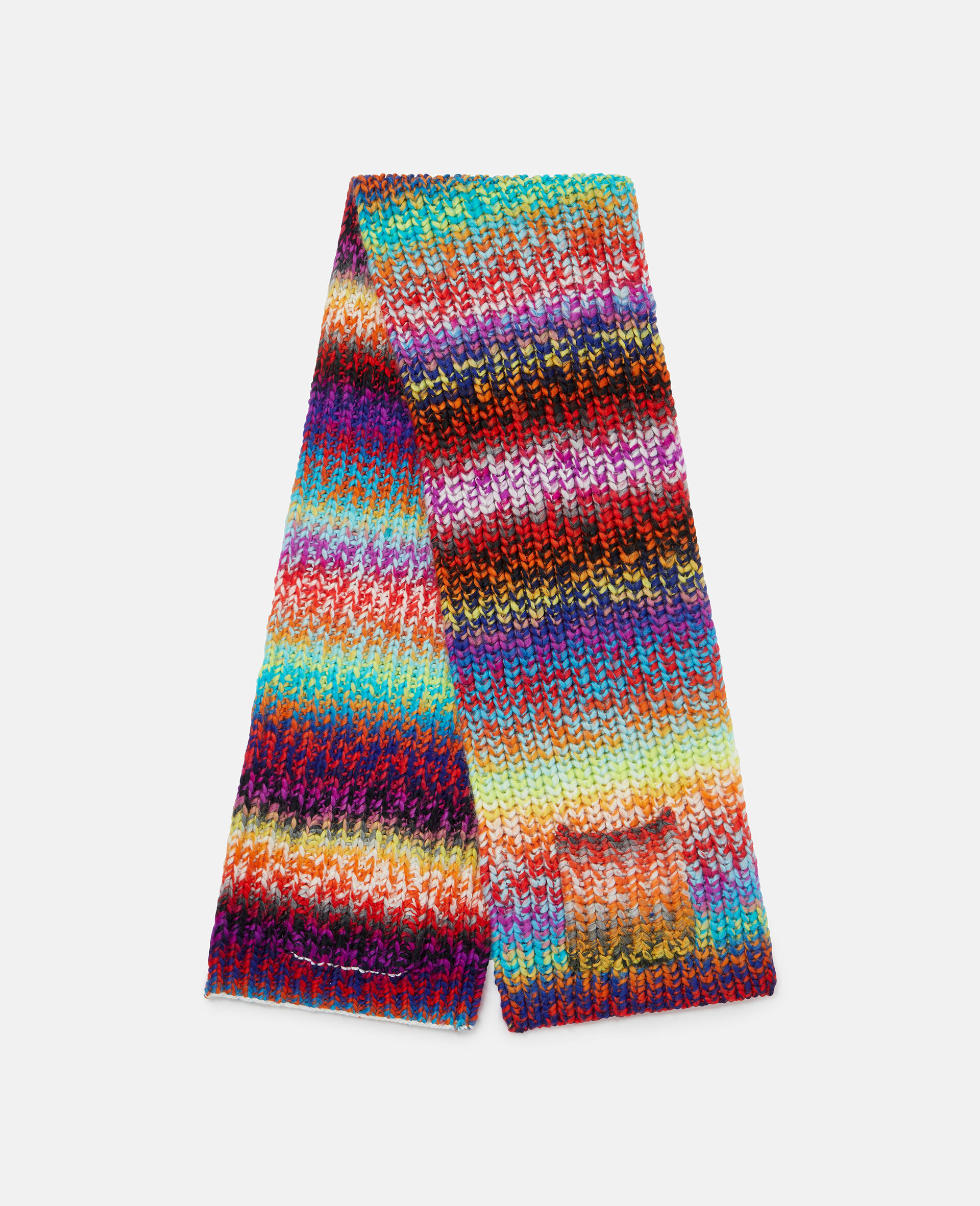 Women Multicolour Rainbow Striped Knit Scarf Stella McCartney US