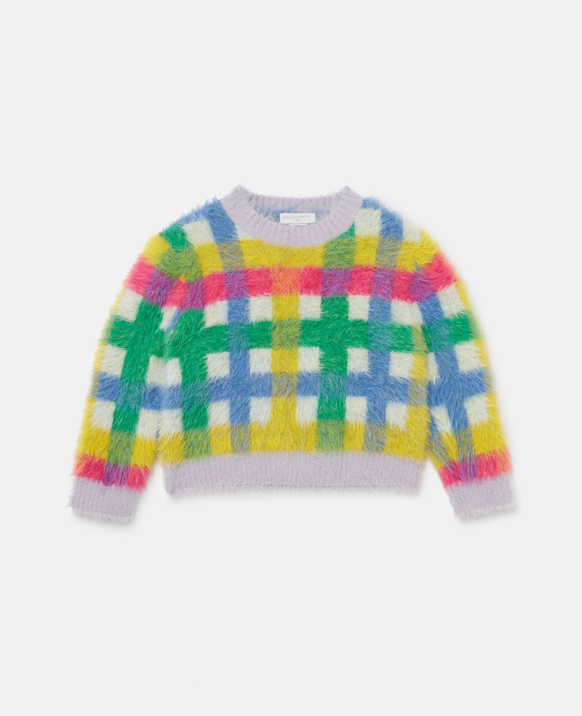 Rainbow Check Knitted Cardigan-Multicolour-large image number 0