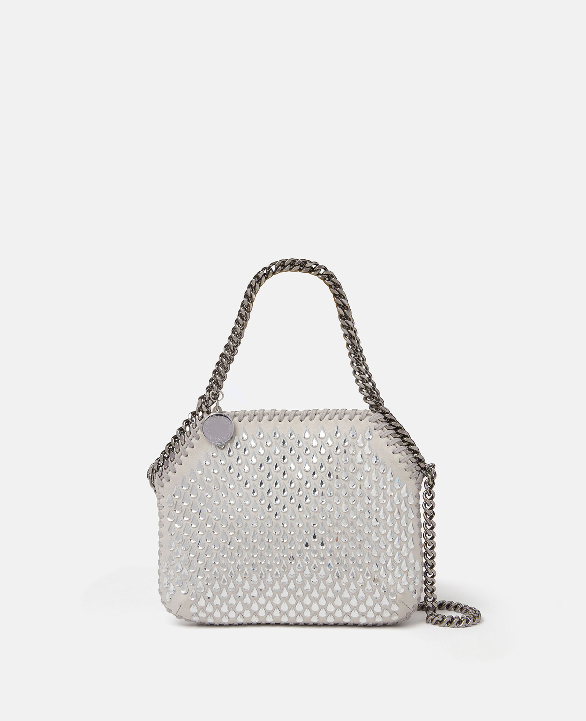 Falabella Crystal Mesh Mini Tote Bag-Grey-large image number 0