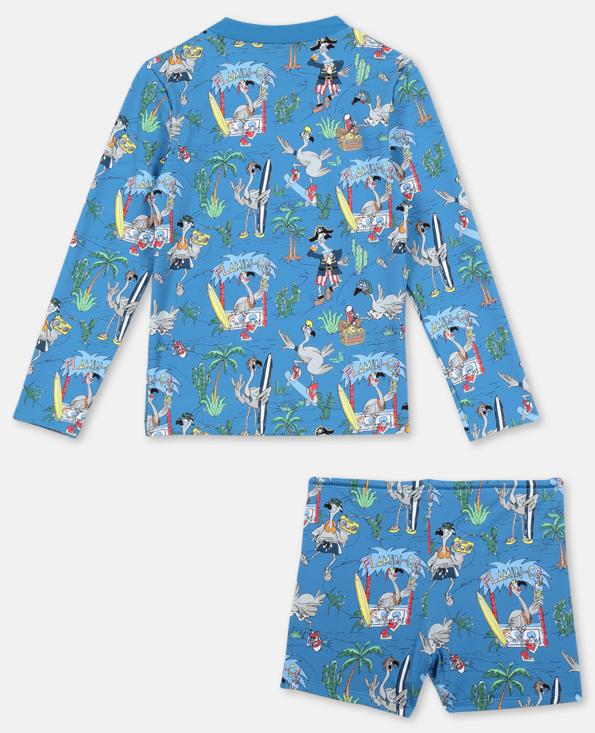 Ensemble de bain  motif  plan te  flamants roses Flamingo 