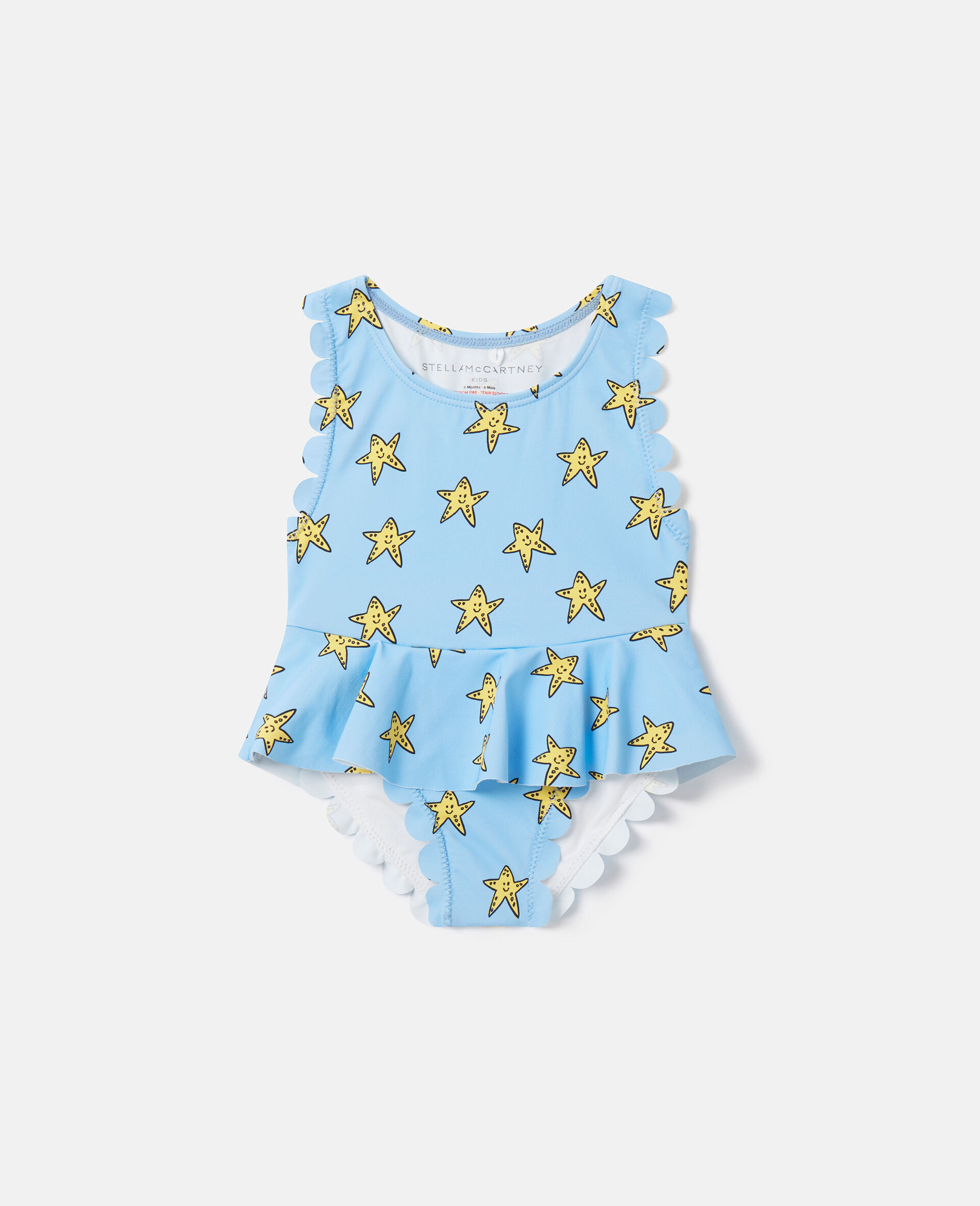 Smiling Stella Star Print Swimsuit-Blu-large image number 0