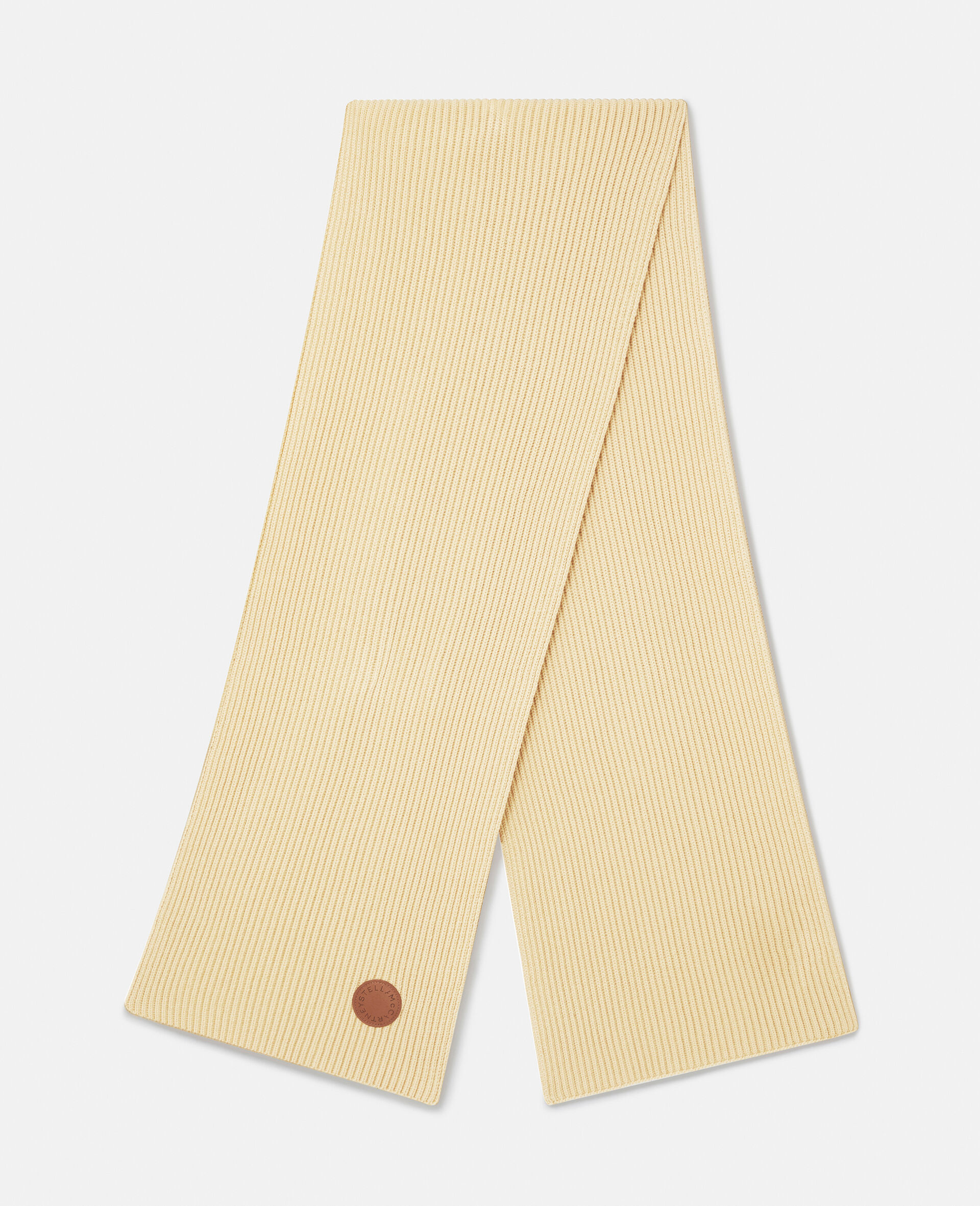 Ribbed Logo Scarf-Yellow-model