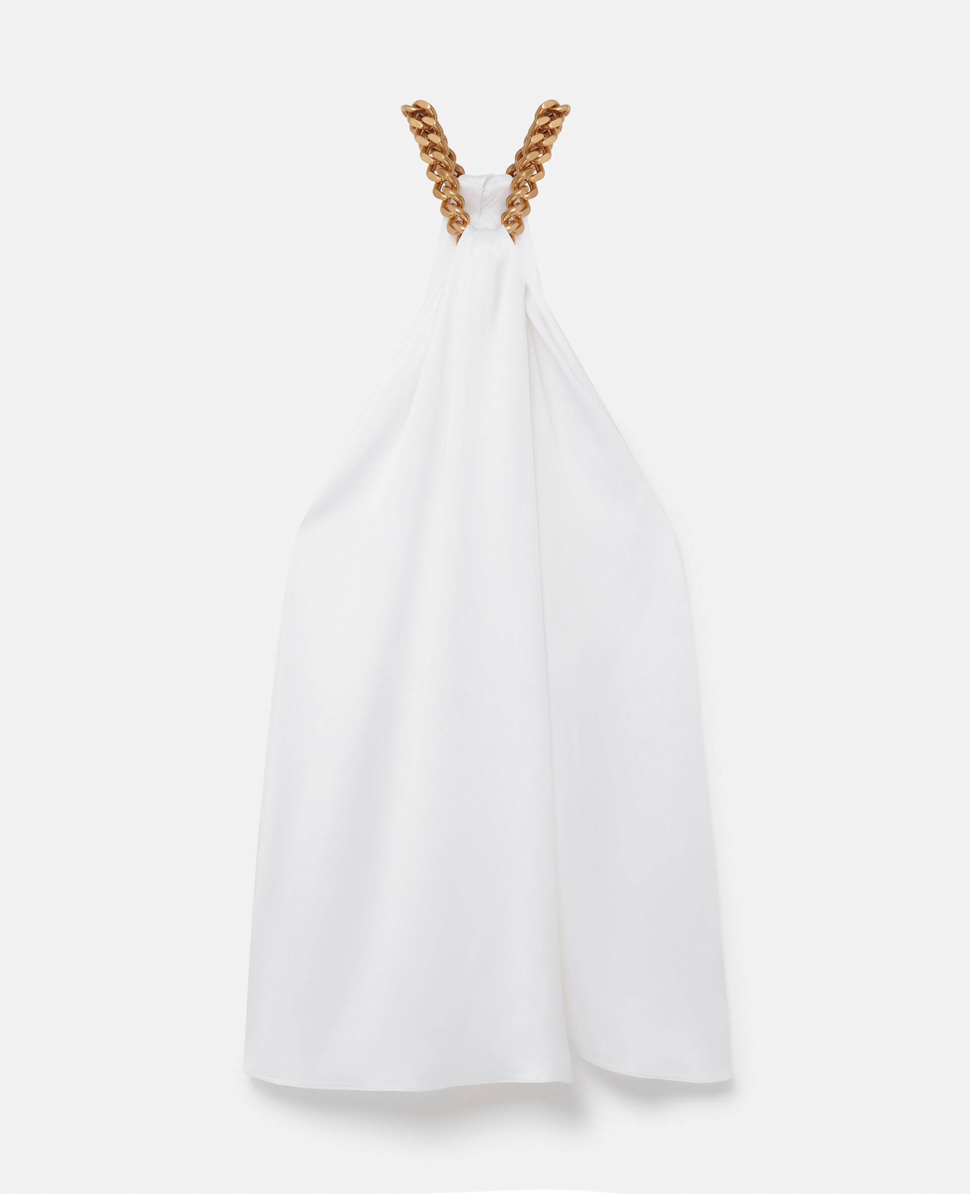 Chain Halterneck Satin Top-White-large image number 0