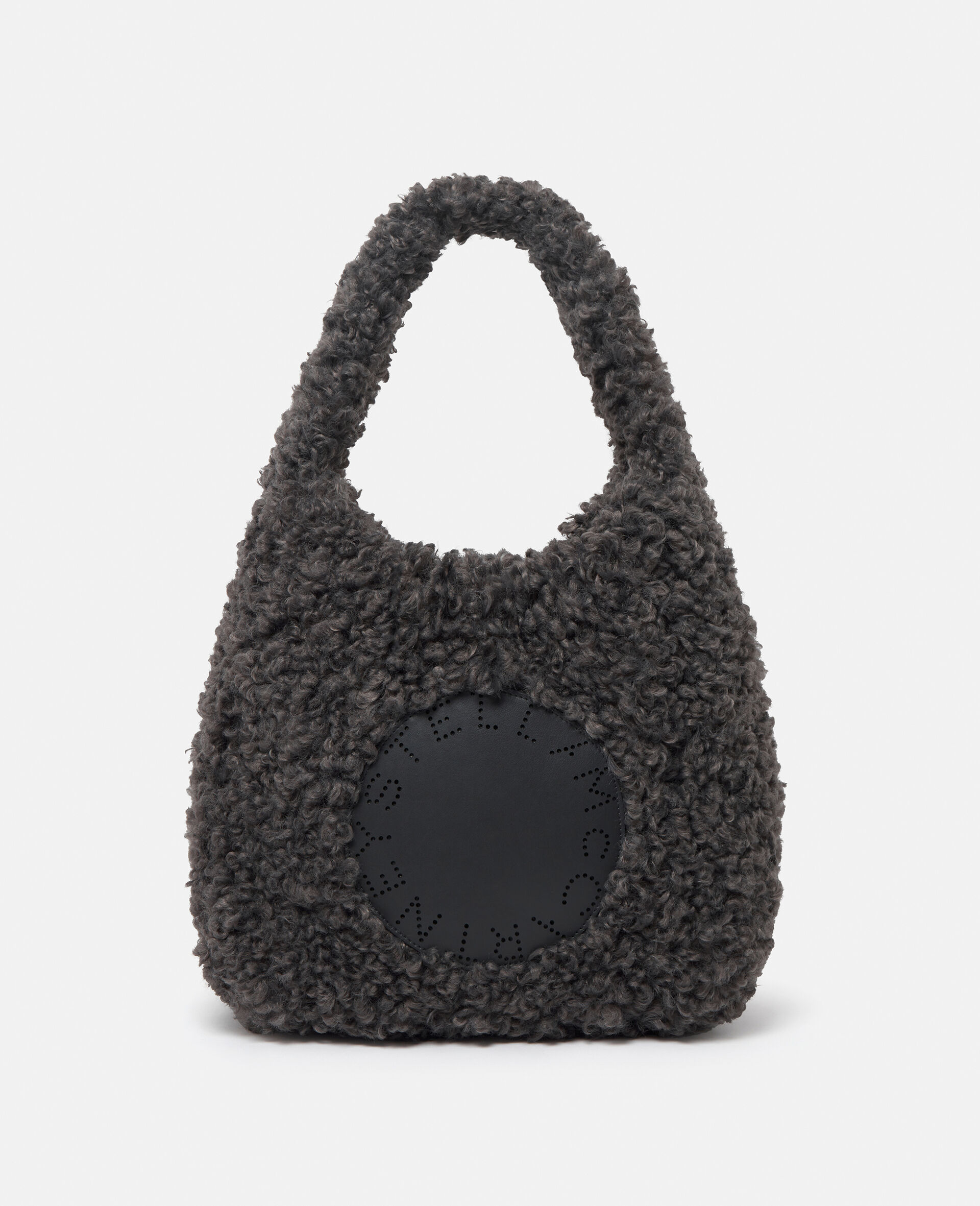 Logo Plush Teddy Hobo Large Tote Bag-Grey-large image number 0