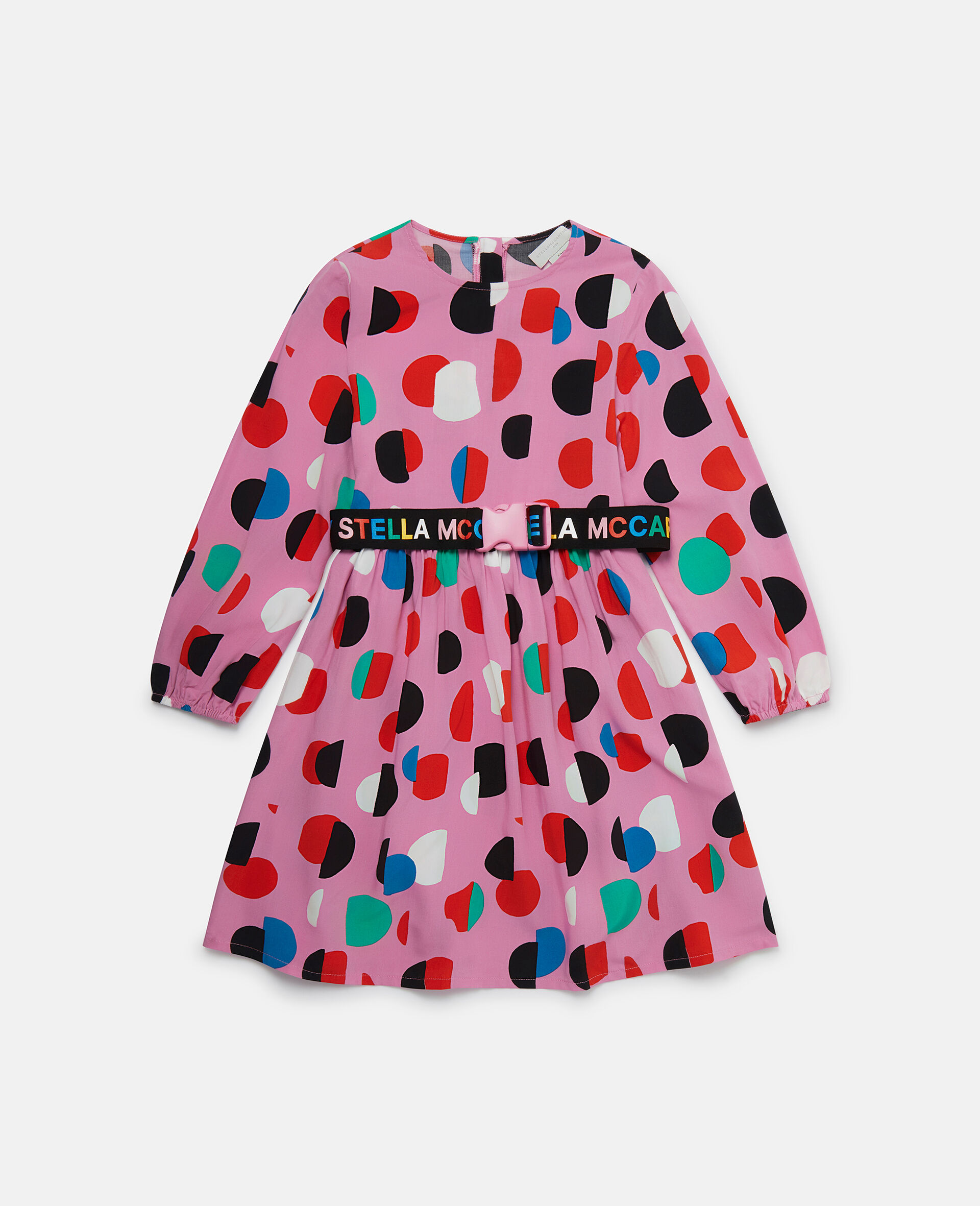 Logo Tape Dot Print Dress-Multicolour-large image number 0