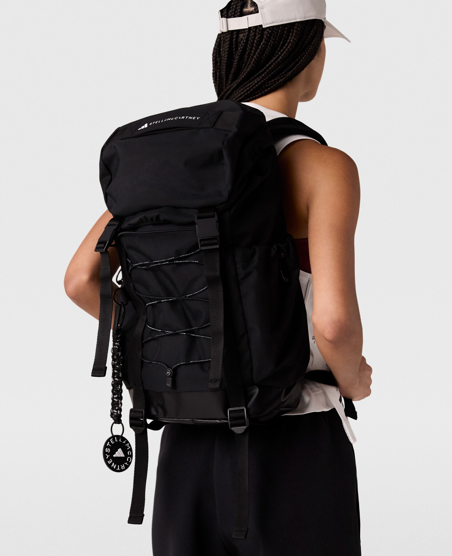 Logo Padded Backpack-Black-model